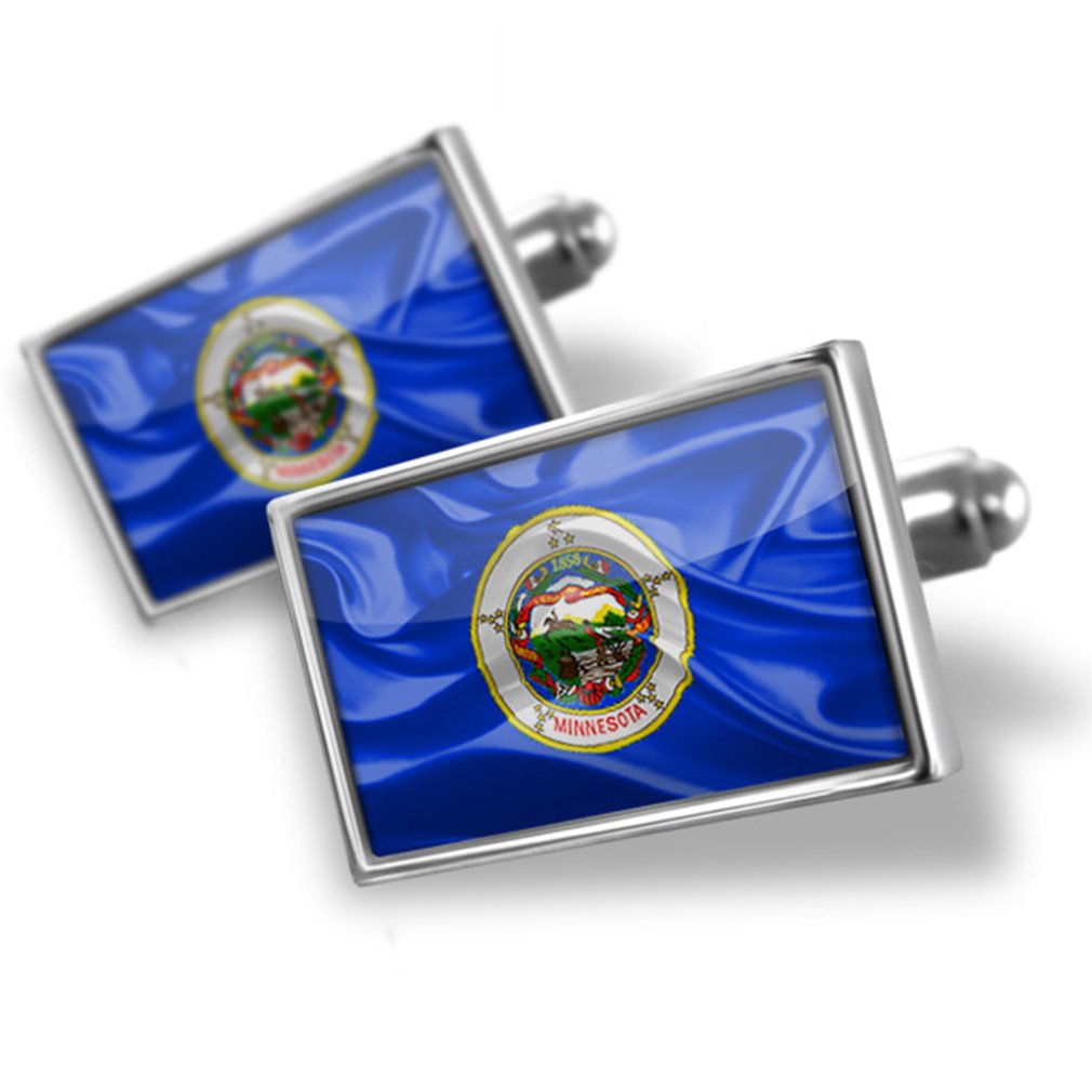 Minnesota 3D Flag Cufflinks for Men - USA Patriotic Accessories - Perfect for Weddings, Business Meetings & Formal Events
