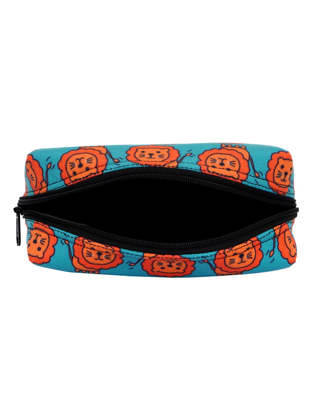 Crazyify Lion Print Makeup Bag for Women - Waterproof Canvas Cosmetic Pouch with Zipper, Travel Toiletry Organizer for Makeup Brushes, Lipsticks & Skincare - Perfect for Travel, Gym & Daily Use