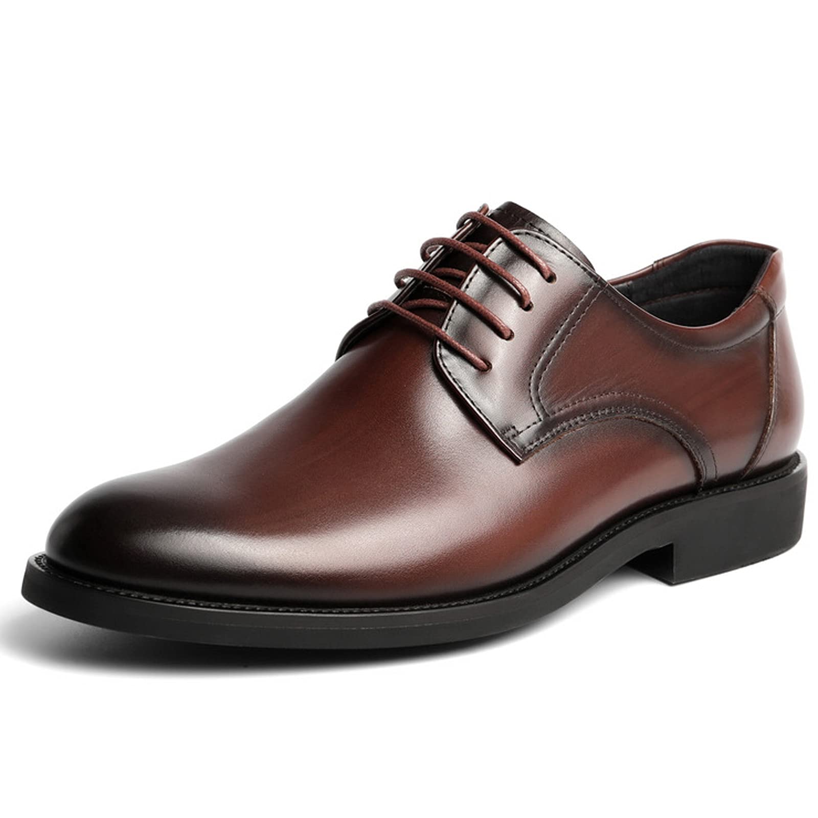 **Men's Derby Casual Lace-Up Shoes - Comfortable Stylish Formal Leather Shoes for Business, Party & Dress - Brown (US 6.5 / EU 38) - Perfect for Office, Weddings & Special Occasions**