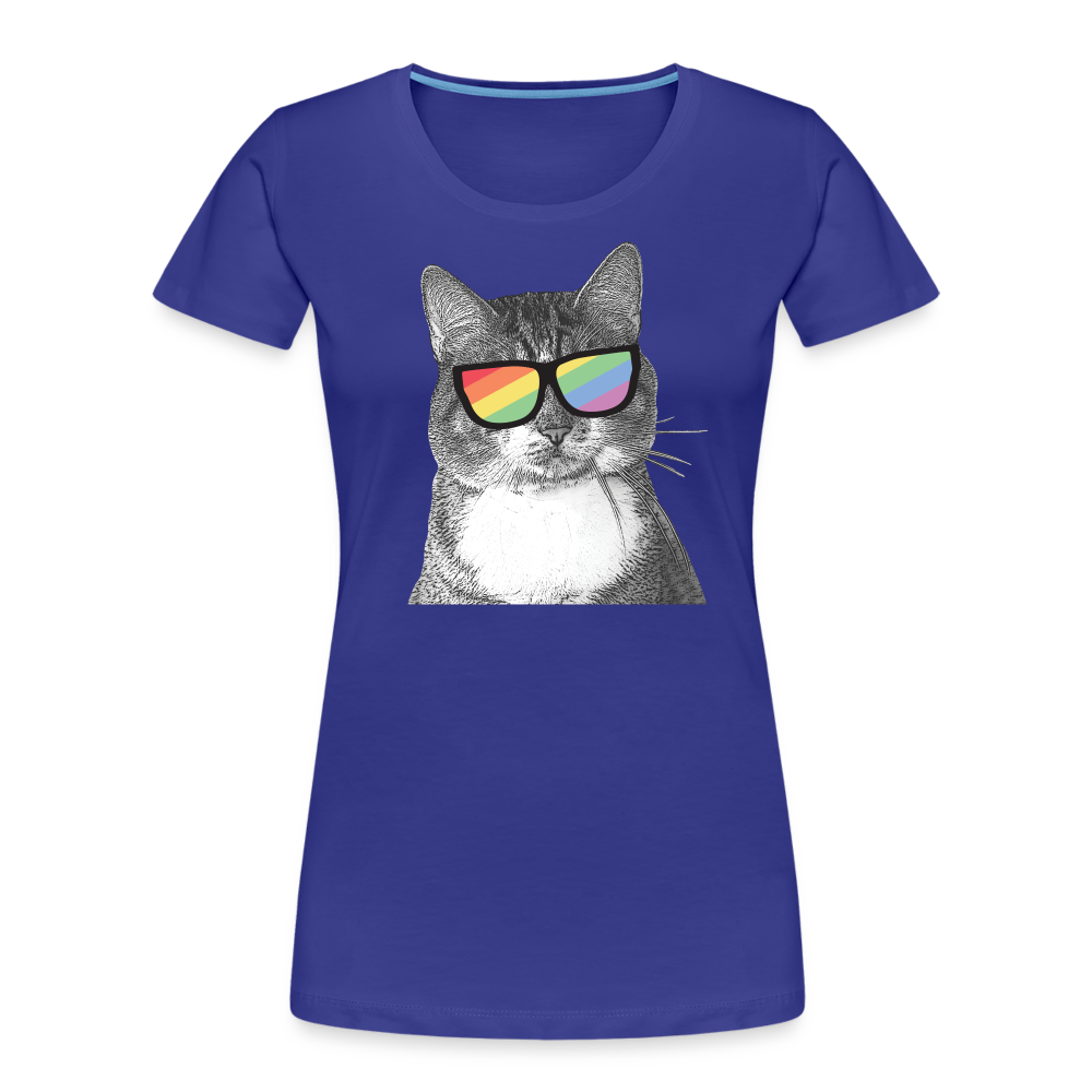 Pride Cat Contoured Premium T-Shirt for Women & Men - Soft Cotton LGBTQ+ Graphic Tee for Pride Month, Casual Wear & Rainbow Celebrations