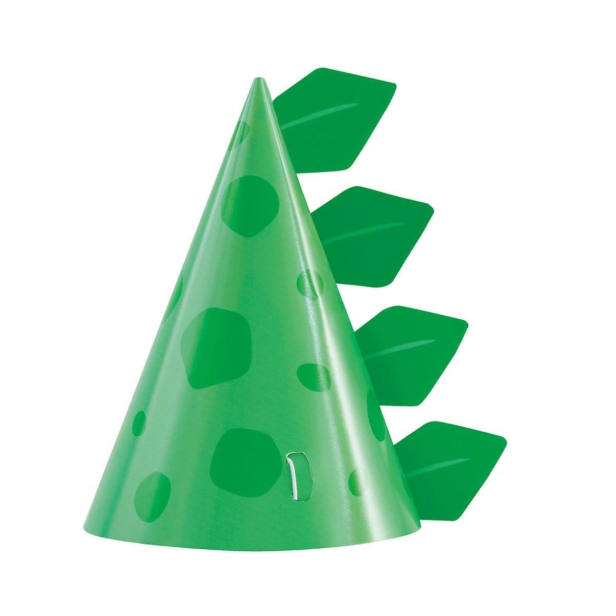 Colorful Dinosaur Party Hats - Pack of 8 Blue & Green Dino Costume Hats for Kids Birthday, Themed Parties & Photo Props