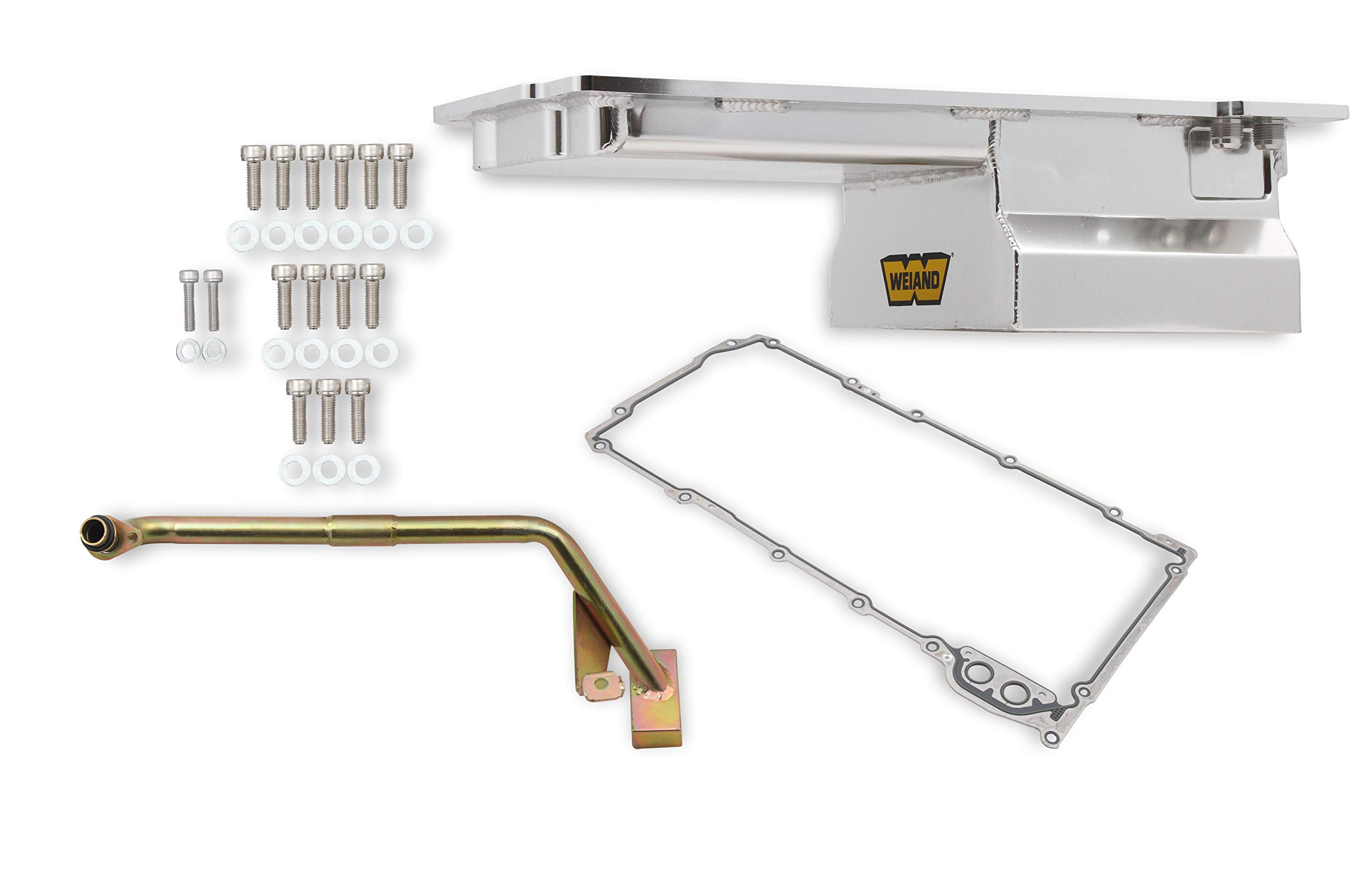 Weiand 5045WND Fabricated Oil Pan Kit - High Performance Aluminum Oil Pan for Chevy Small Block Engines - Perfect for Street Rods, Hot Rods & Racing Applications