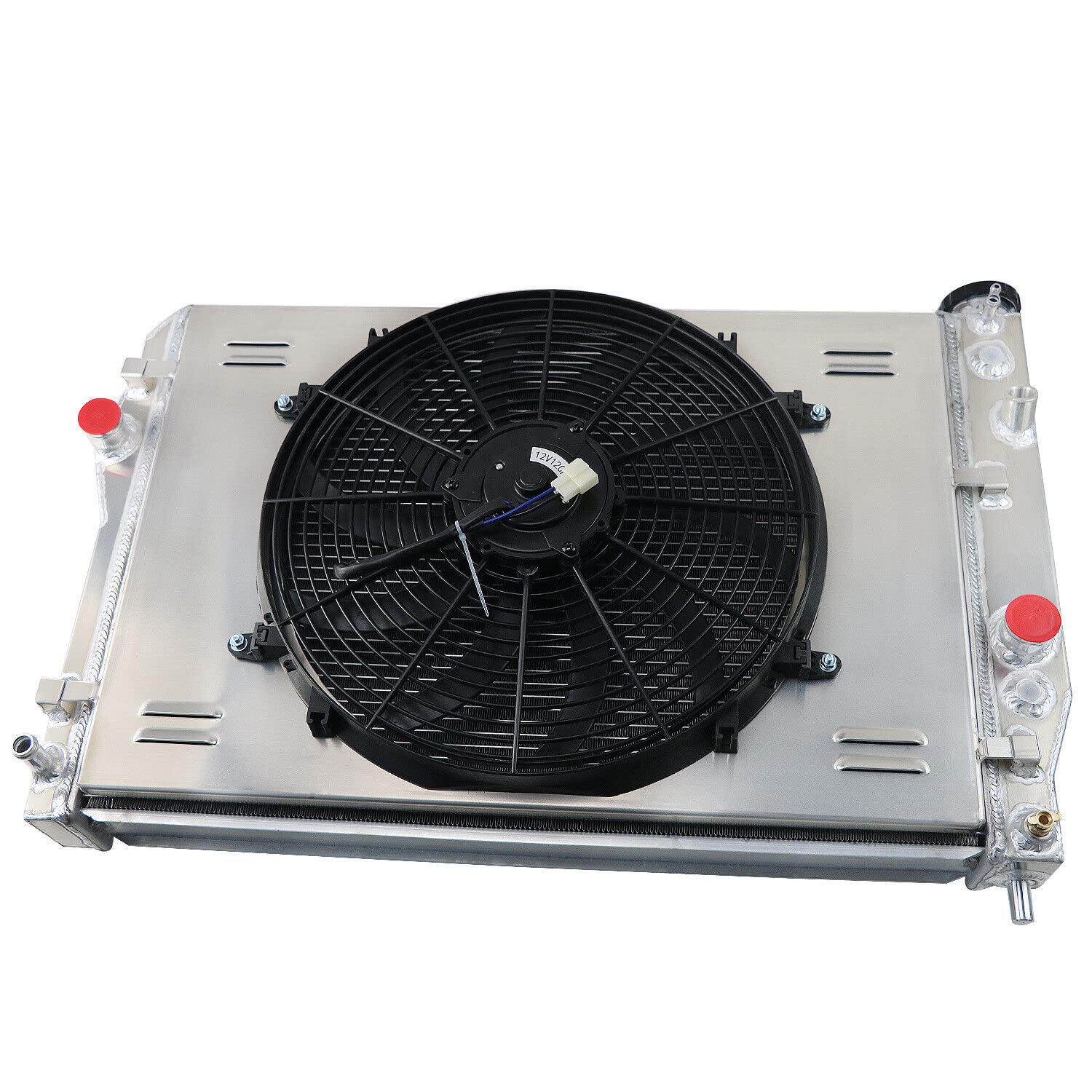 High Performance 4-Row Full Aluminum Radiator for 1993-2002 Chevrolet Camaro Z28 & Pontiac Firebird 5.7L V8 - Includes Cooling Fan Shroud & Relay Kit - Perfect for Street Racing, Off-Roading & Hot Weather Driving