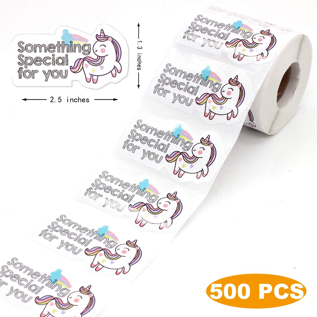 1.5 Inch Cute Unicorn Stickers Bulk Pack - 500 PCS Thank You Stickers for Kids, Scrapbooking, Planner Decorations & DIY Crafts - Waterproof Vinyl Decals for Laptops, Water Bottles, Journals