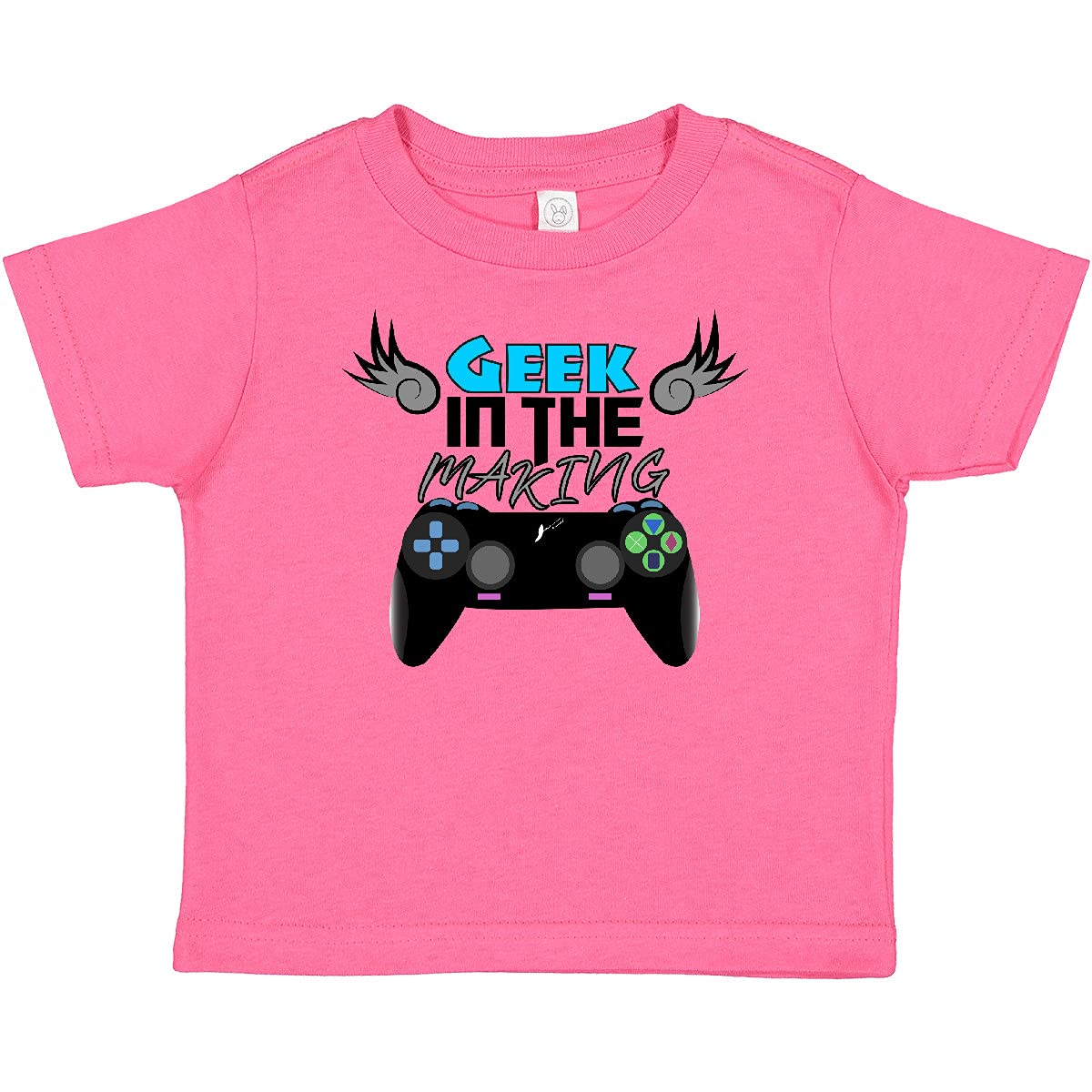 Inktastic Geek in The Making Black Video Game Controller Toddler T-Shirt - Fun Gaming Outfit for Kids & Toddlers