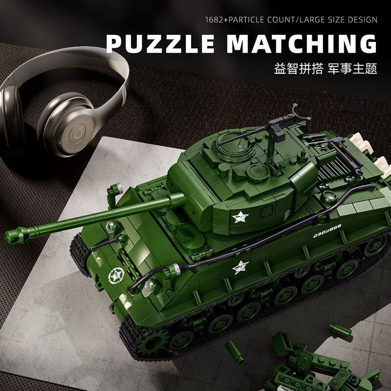 12GO 97010 M4 Sherman Tank Model Kit - 1/35 Scale Military Vehicle for Collectors & Hobbyists | Perfect for WWII History Enthusiasts & Model Building Projects