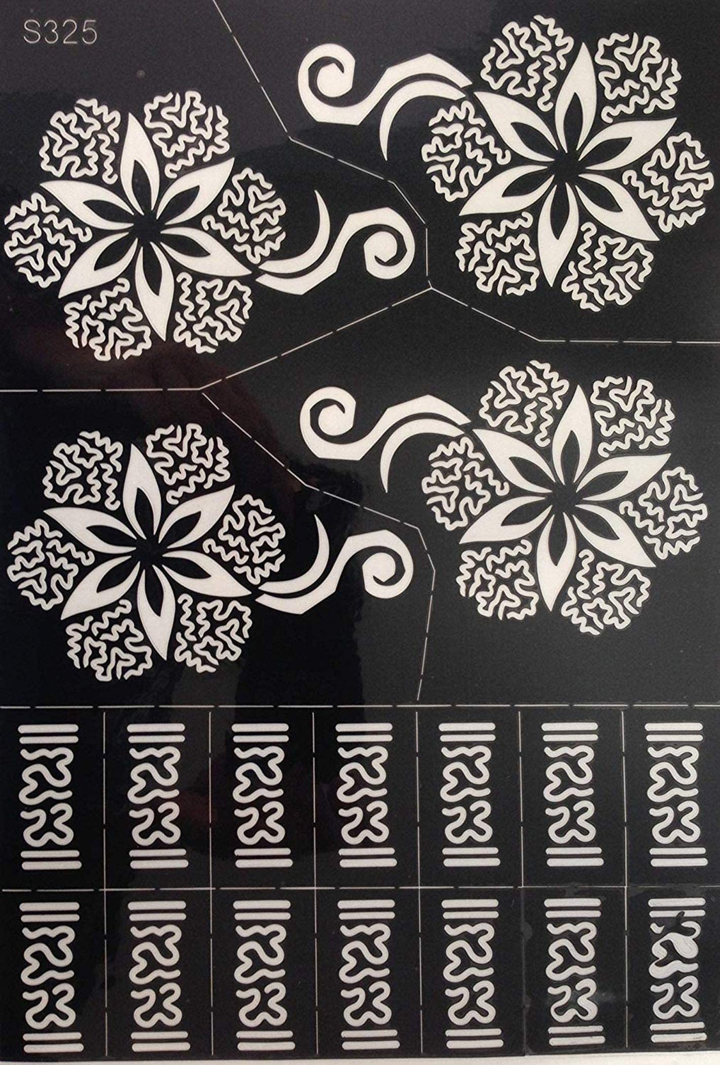 Ivana's Henna Mehndi Tattoo Stencil Kit - Temporary Body Art for Hands, Fingers, Face | Safe Natural Mehndi Designs for Women, Girls & Kids (Design NIV-354) - Perfect for Parties, Weddings & Festive Celebrations