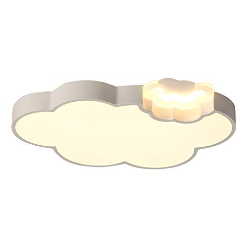 Dimmable LED Ceiling Light with Cartoon Cloud Design - White Nursery Light Fixture for Girls Bedroom, Kids Room & Children's Study | Energy-Efficient Cloud Shaped Ceiling Lamp for Baby's Room & Playroom Decor