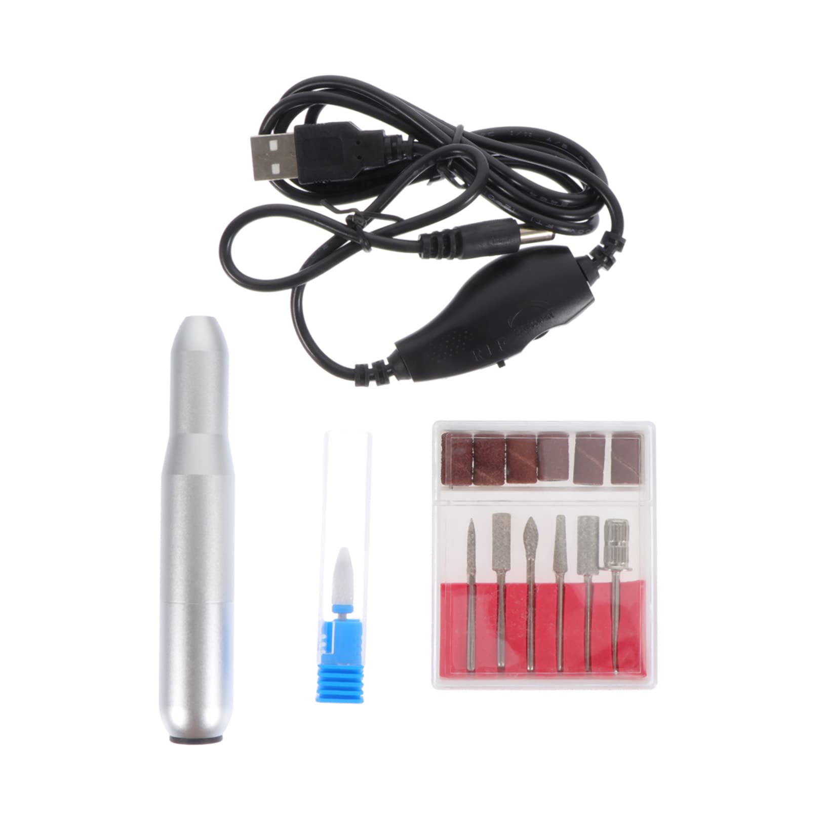 FRCOLOR Electric Nail Drill Kit - Portable Nail Polisher & Grinder with Aluminum Alloy Body for Professional Manicures & Pedicures | Perfect for Home Salon, Nail Art, DIY Nail Care & Beauty Treatments