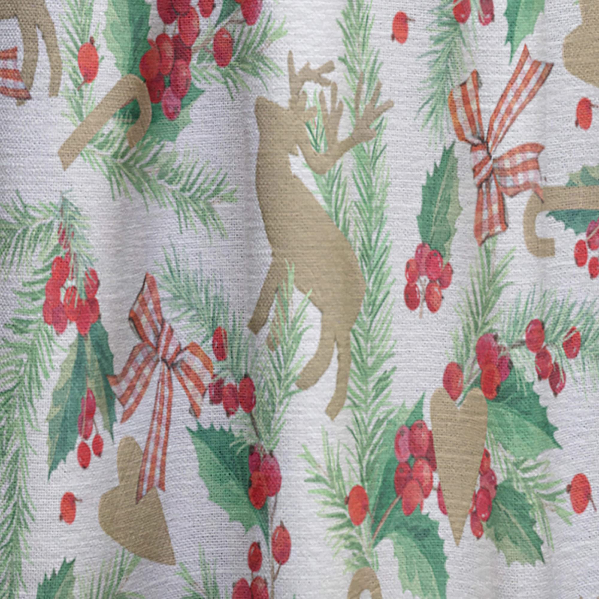 DesignQ Christmas Illustration Thermal Insulated Curtains - Single Panel 52x120 Inches - Holiday Home Decor for Bedroom & Living Room - Perfect for Winter Insulation & Festive Atmosphere