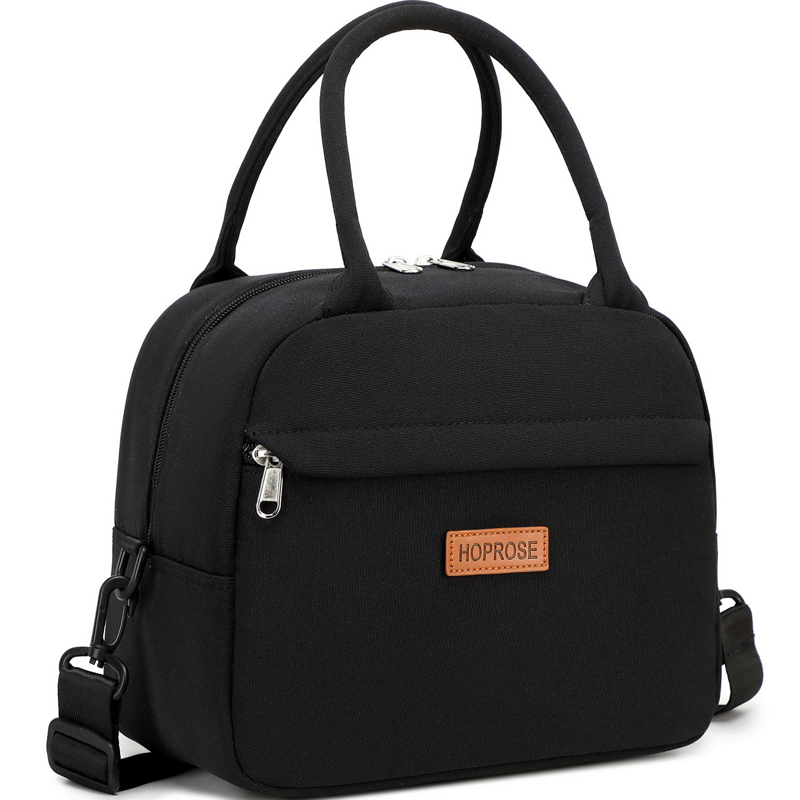 HOPROSE Insulated Leakproof Lunch Box for Women & Men - Large Capacity Reusable Cooler Lunch Bag for Work, Office, Picnic, Camping & Outdoor Activities (Black) #1801 | Perfect for Meal Prep, School Lunch & Travel