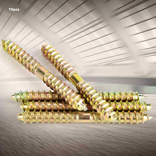 10pcs 6x60mm Dowel Screw Handrail Bolts - Double Ended Woodworking Screws for Furniture Assembly, Cabinet Making & DIY Projects - Strong Wood Connectors for Home, Office & Workshop Use