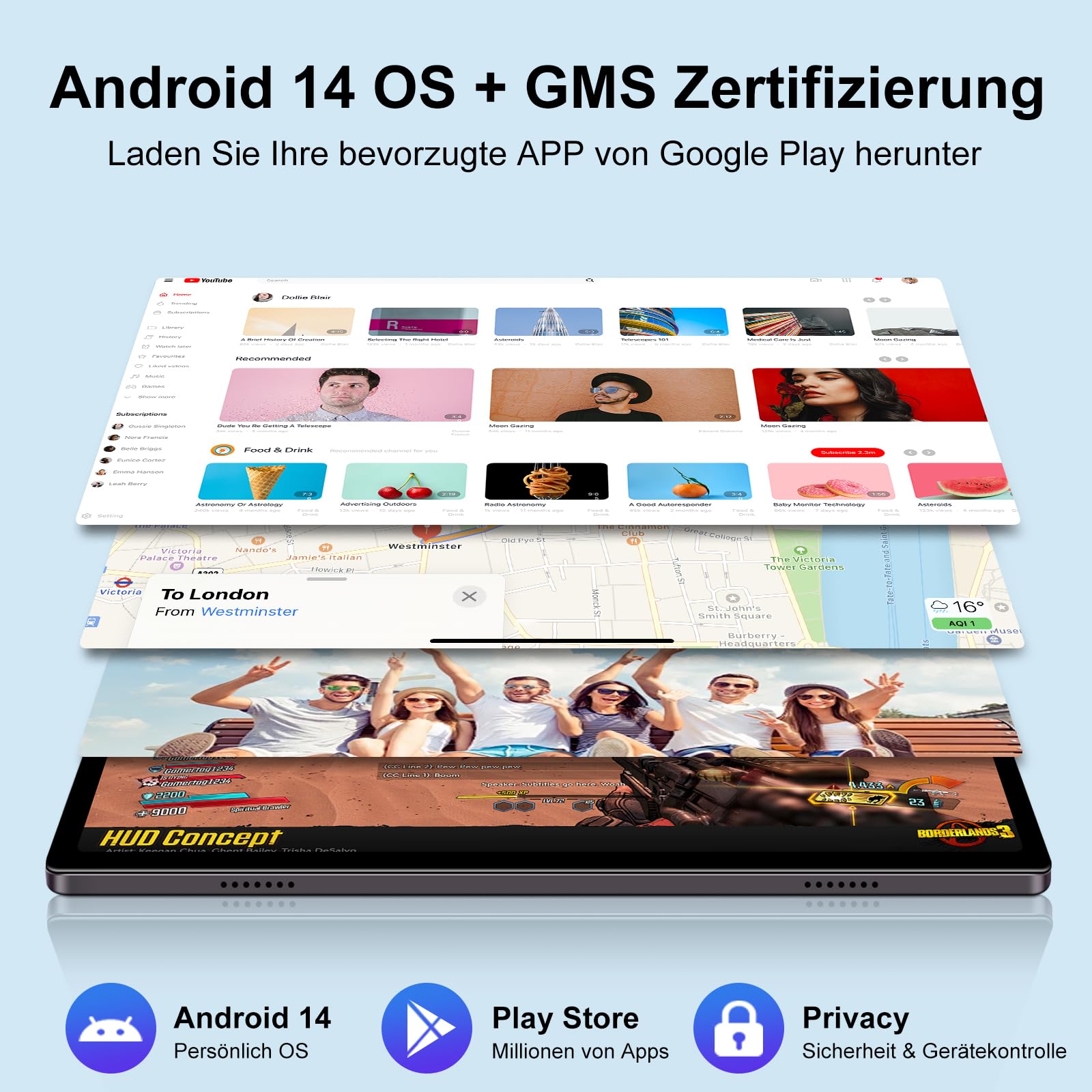 ZIOVO 10 Inch Android 14 Tablet with 22GB RAM 128GB ROM (Expandable 1TB), Widevine L1, 5G WiFi, Octa-Core 2.0GHz, 8000mAh Battery, 5MP+8MP Cameras, Bluetooth 5.0, AGPS, Metal Body - Includes Keyboard & Mouse (Gray) - Perfect for Work, Study, and Entertainment