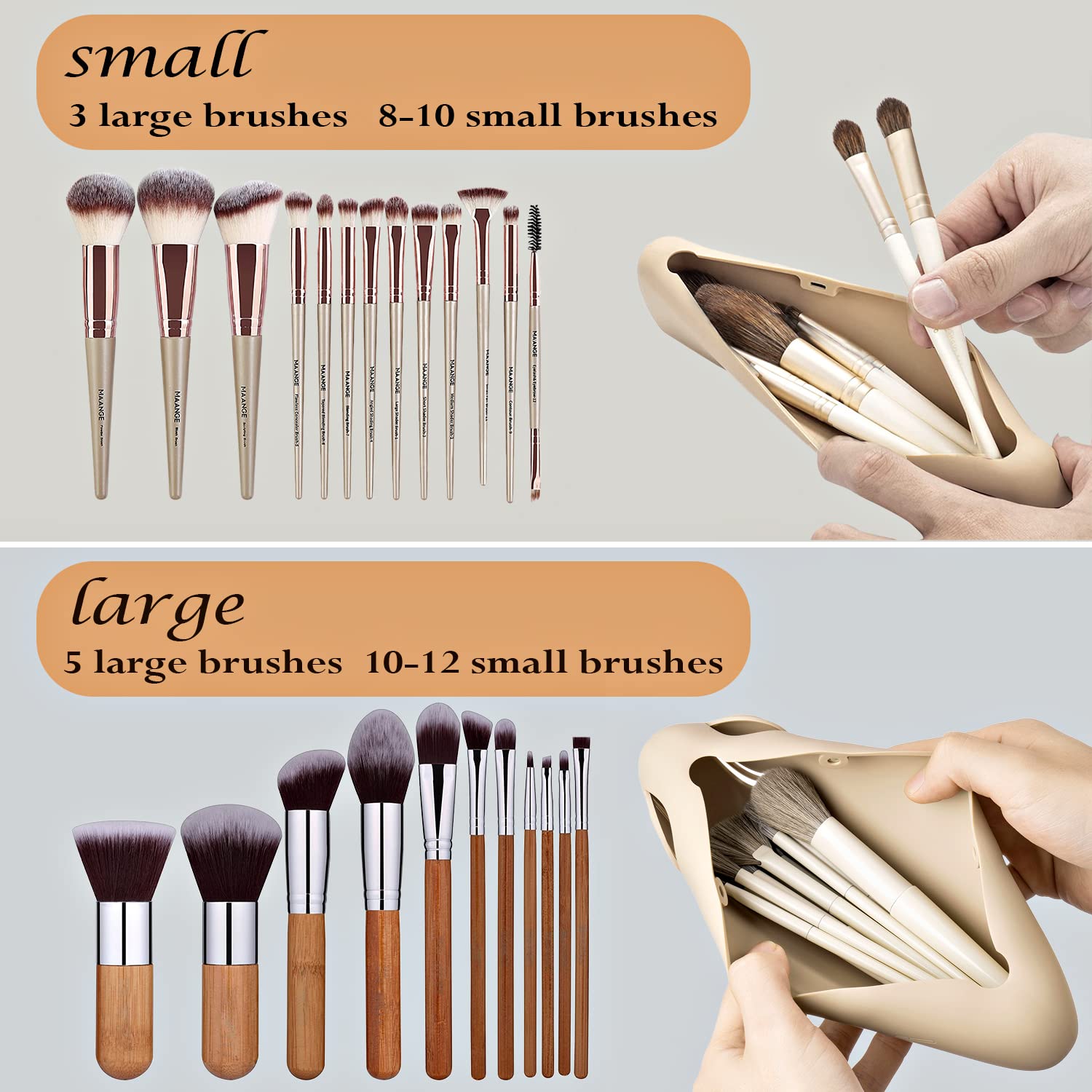 Portable Silicone Makeup Brush Holder - Waterproof Travel Organizer for Cosmetics On-The-Go