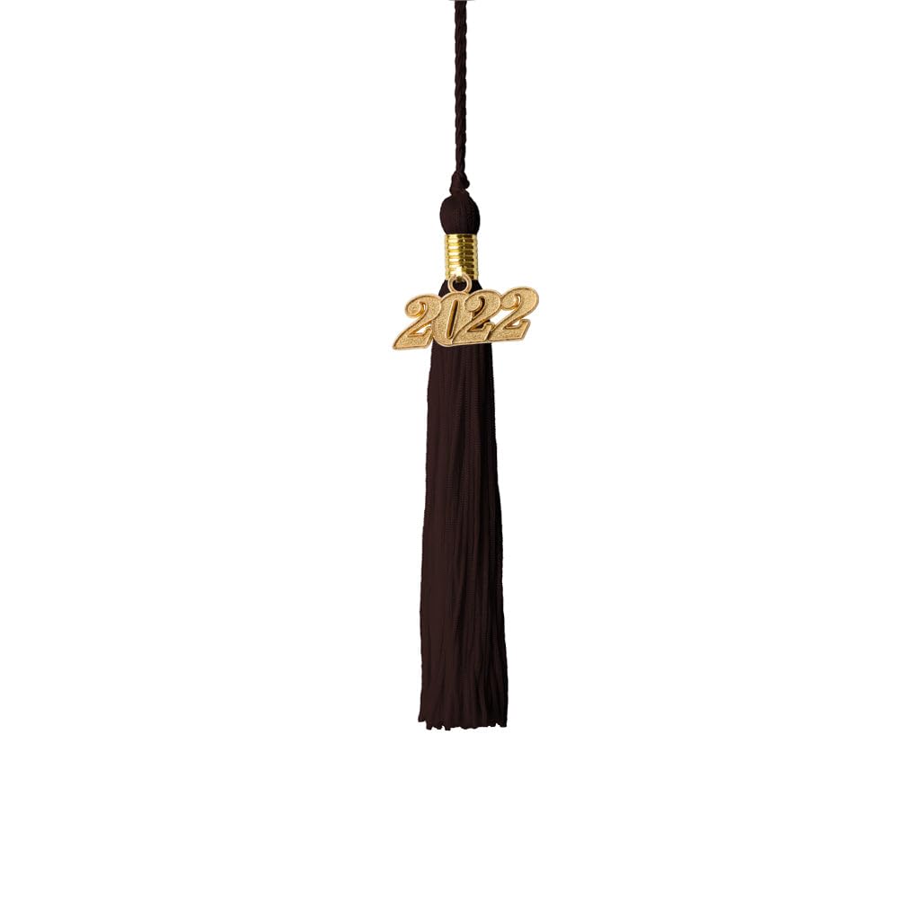 2022 Kindergarten Graduation Tassel with Gold Charm - Brown - Perfect for Preschool Ceremony, Photo Props & Keepsake Gifts