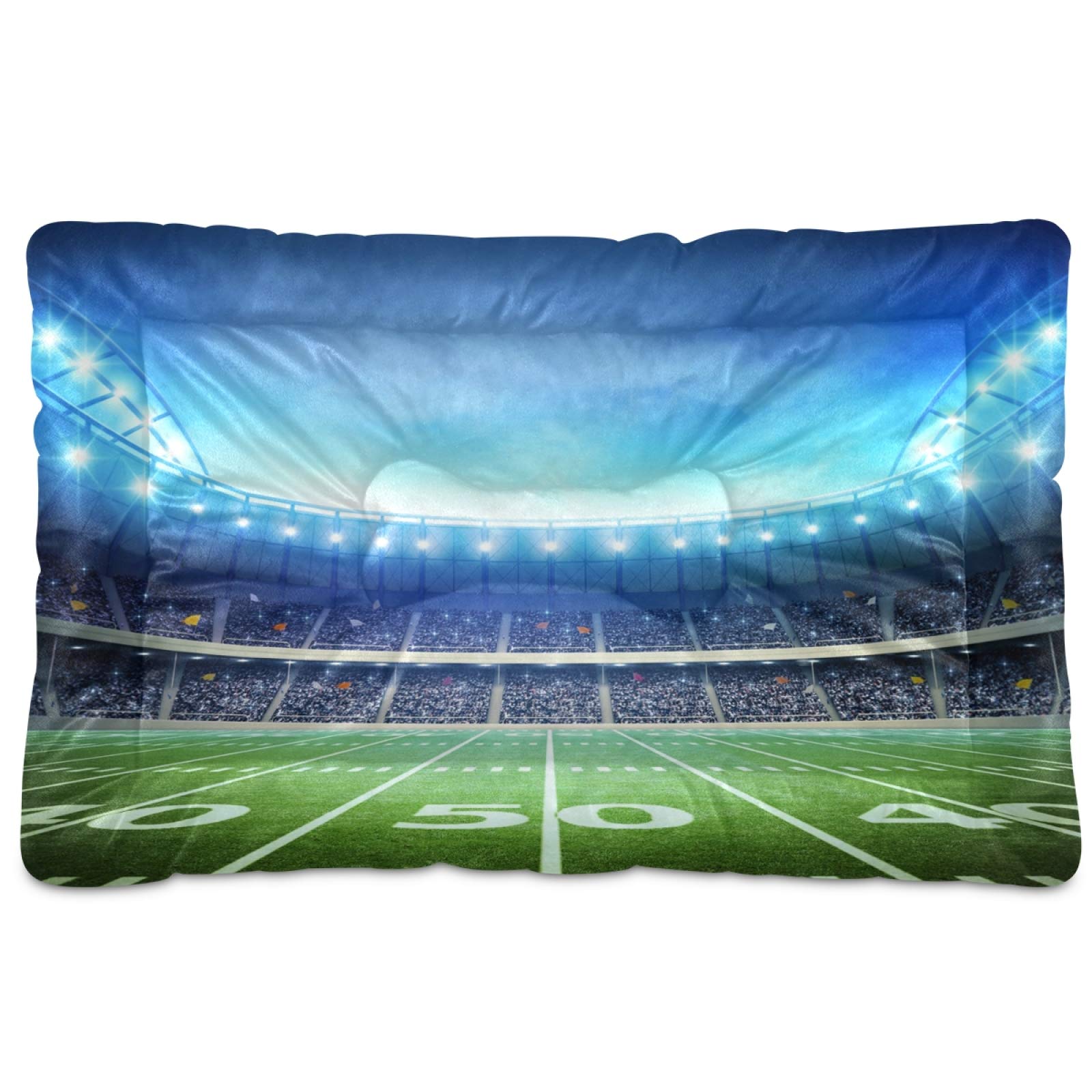 KEEPREAL American Stadium Style Pet Bed - Ultra Soft Rectangle Dog Bed & Cat Bed for Small to Medium Pets (24x18 Inches) | Calming Comfort for Dogs & Cats | Perfect for Living Room, Bedroom or Crate