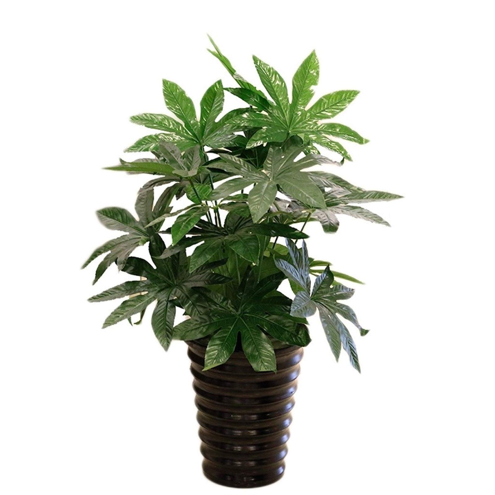 3 Feet Tall Artificial Trees with Curved Stems - Realistic Lush Green Foliage in Decorative Flower Pot - Perfect for Home Office Decor, Living Room Greenery, and Indoor Plant Styling (Color: C)
