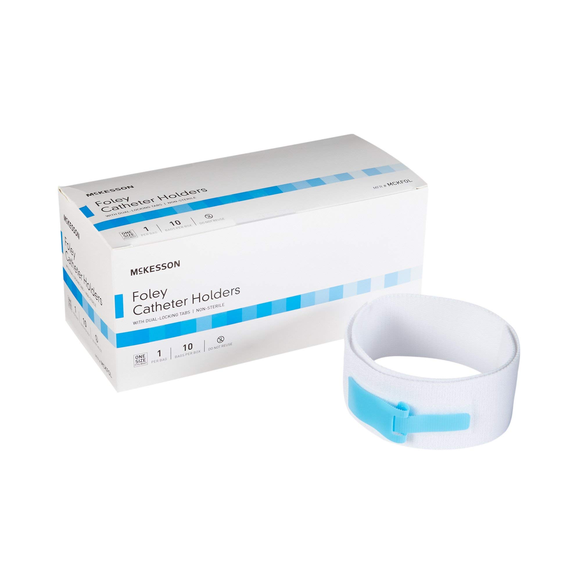 McKesson Foley Catheter Tube Holder with Dual-Locking Tabs - Secure Urinary Leg Band for Catheter Management (100 Count) - Ideal for Hospital Use, Home Care & Post-Surgery Recovery