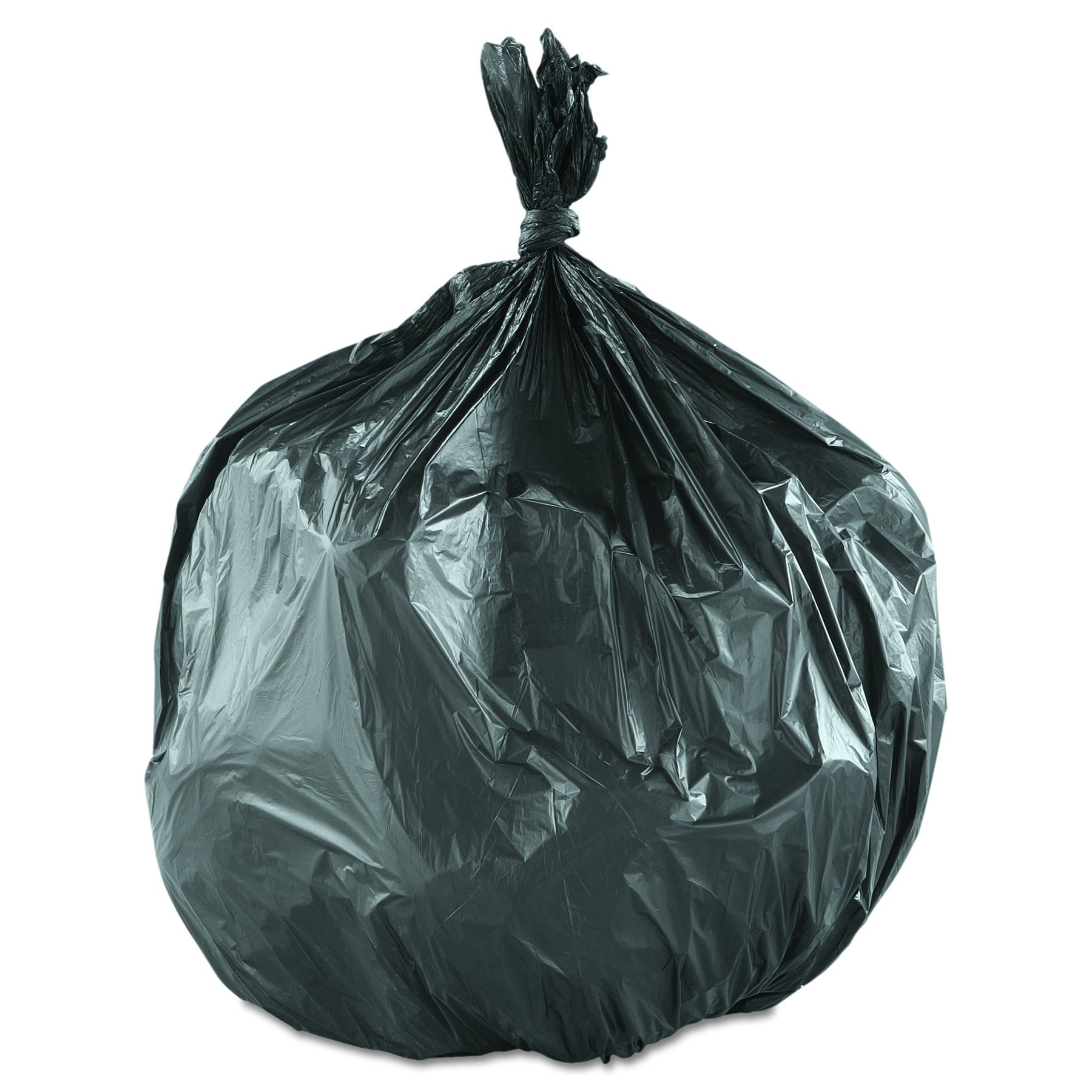 Inteplast Group S334016K 33 Gallon Heavy Duty Black HDPE Trash Bags - 33