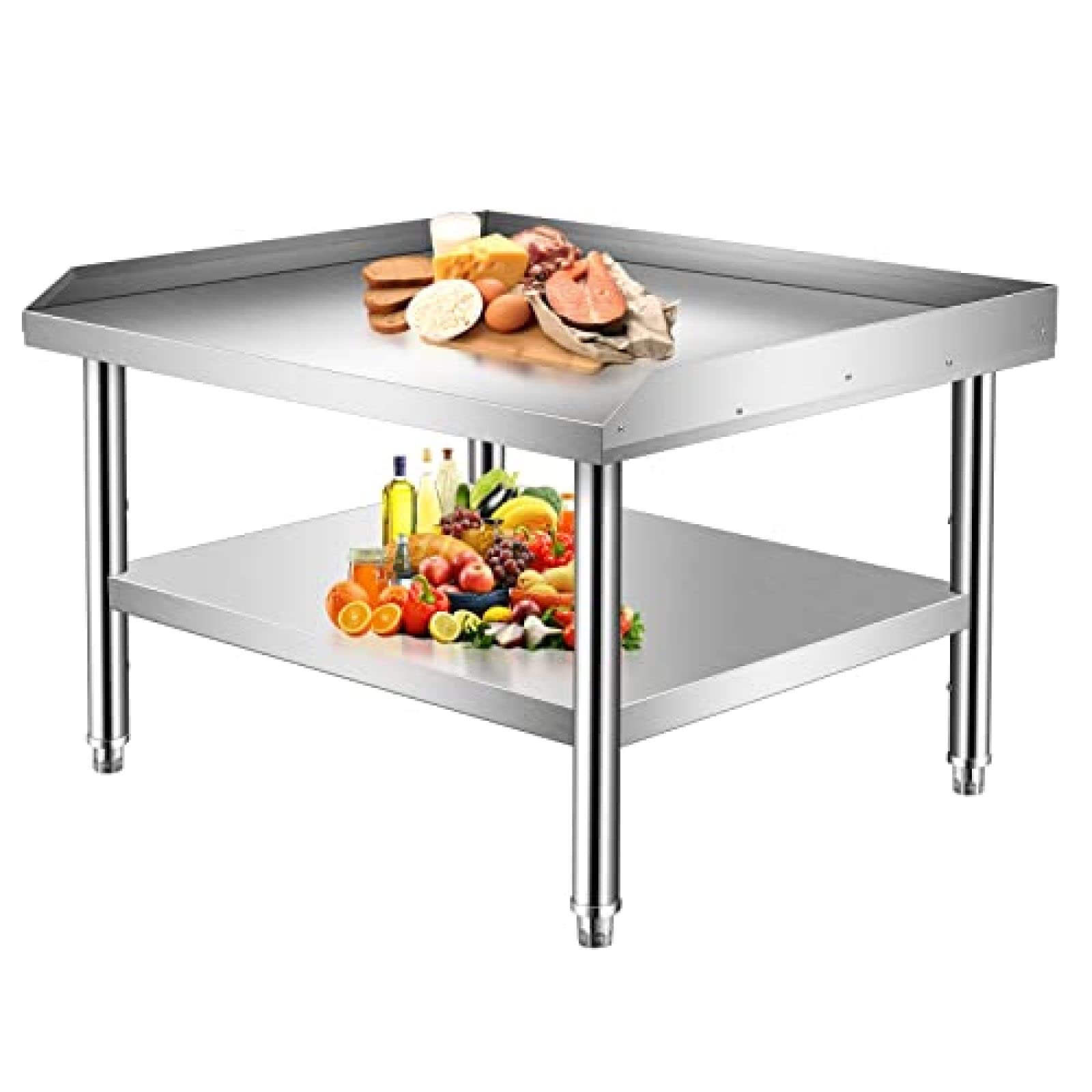 Premium Stainless Steel Grill Stand with Storage Shelf - Heavy Duty NSF Certified 28x24x24 Outdoor Cooking Prep Table for BBQ, Camping & Backyard Parties