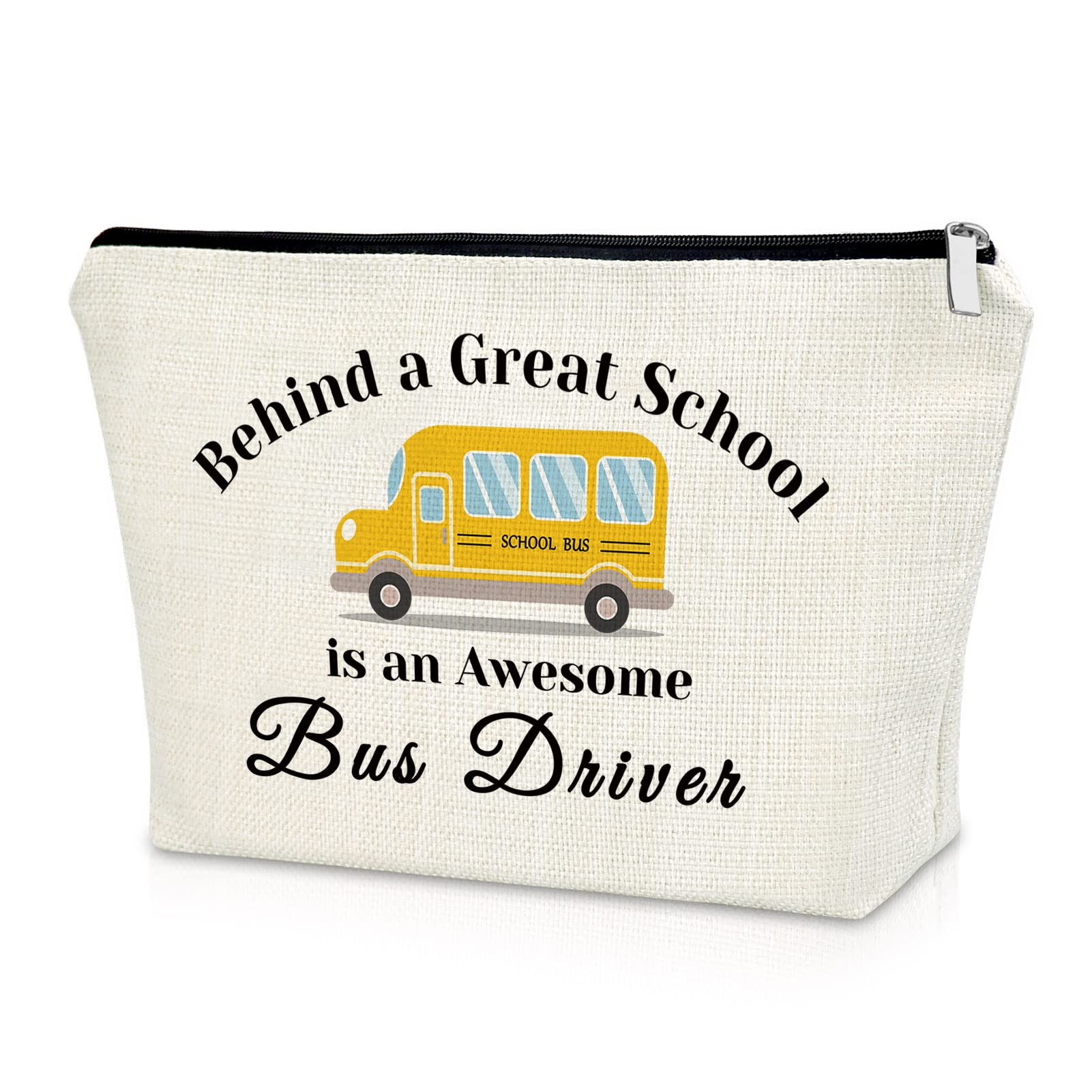 School Bus Driver Appreciation Makeup Bag - Retirement & Thank You Gift for Teachers - Travel Cosmetic Pouch - Perfect for Teacher Appreciation Week, Retirement Parties & Daily Makeup Storage