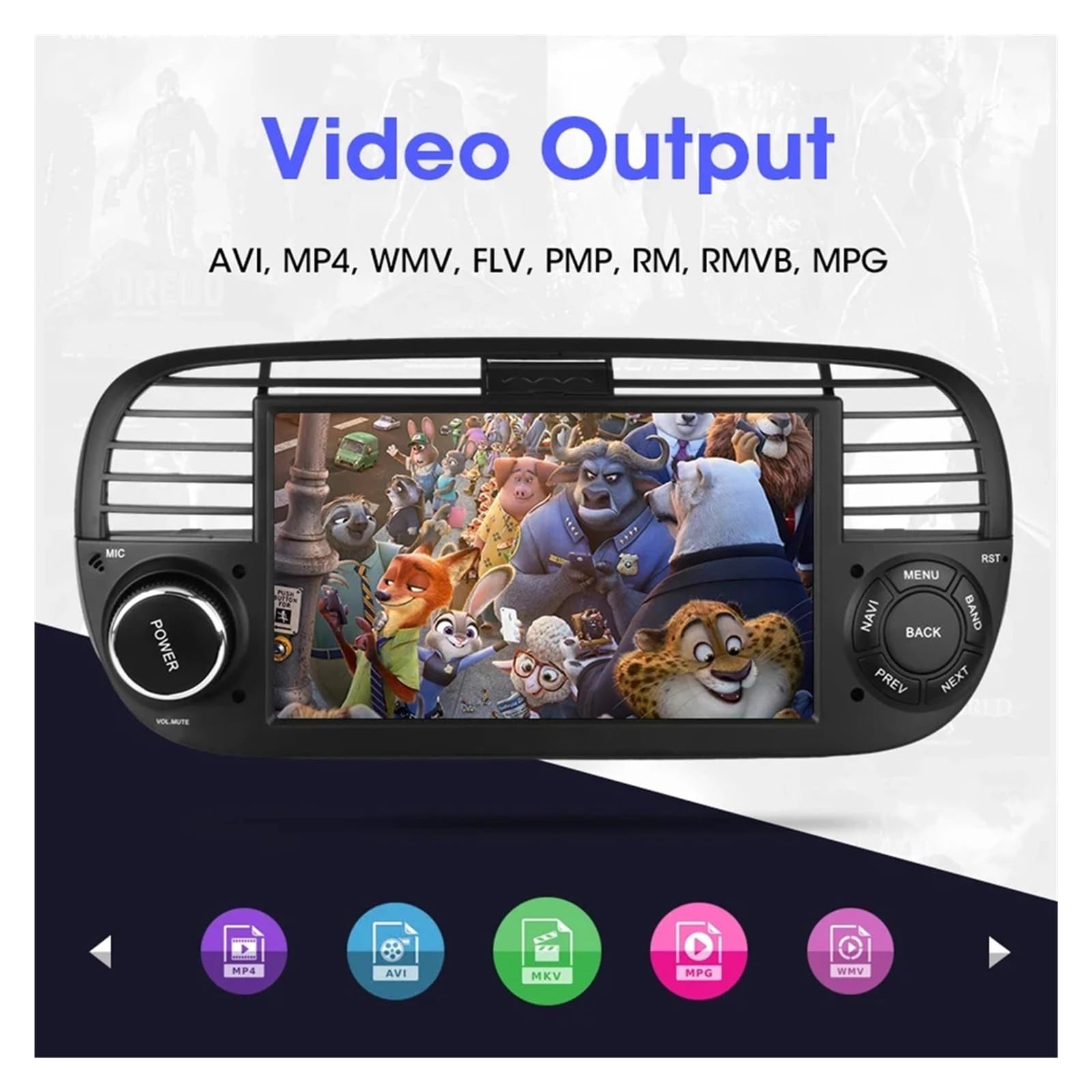 7 Inch Android Auto Car Stereo for Fiat 500 2007-2015 | Android 13 | Apple CarPlay | GPS Navigation | Multimedia Player | 6GB RAM 128GB Storage | WiFi | White - Perfect for Road Trips & Daily Commuting