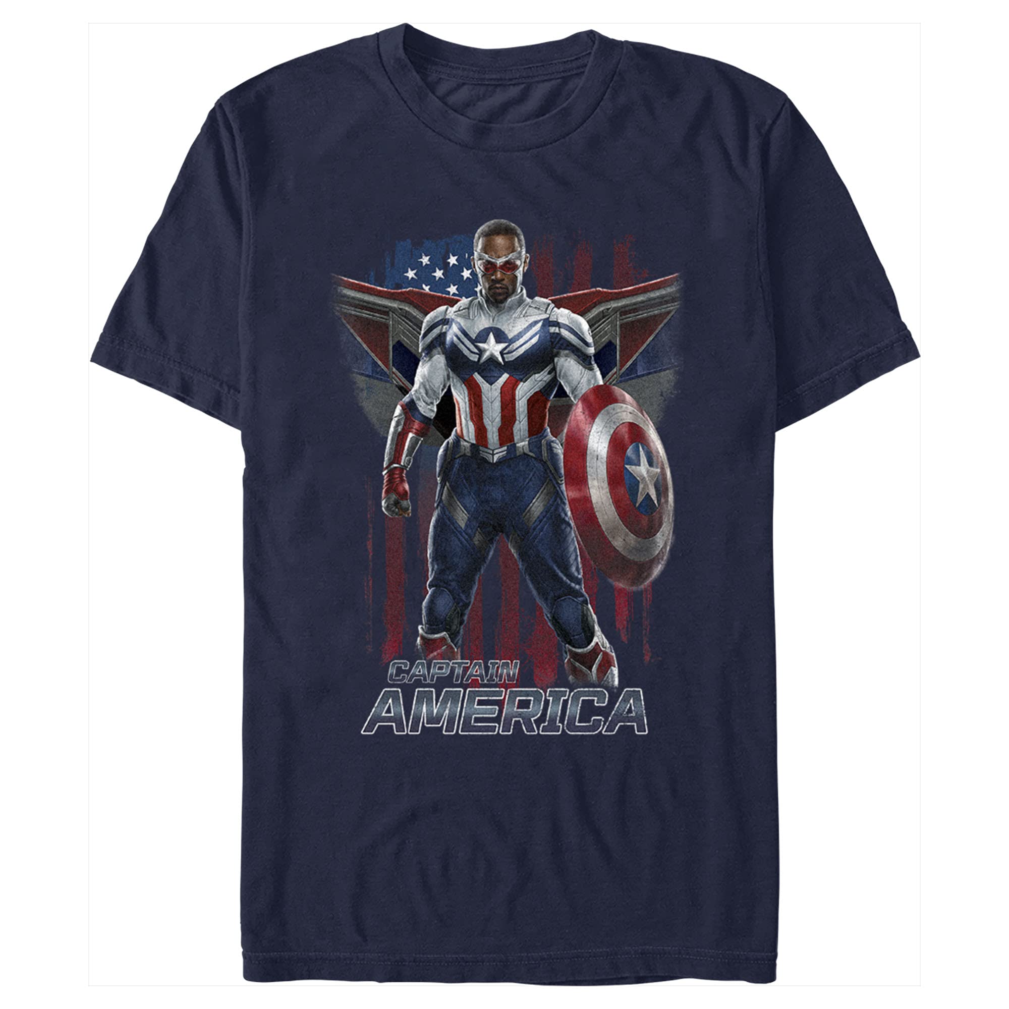 Men's Marvel The Falcon and The Winter Soldier Captain America Graphic T-Shirt - Superhero Movie Merchandise for Fans & Cosplay