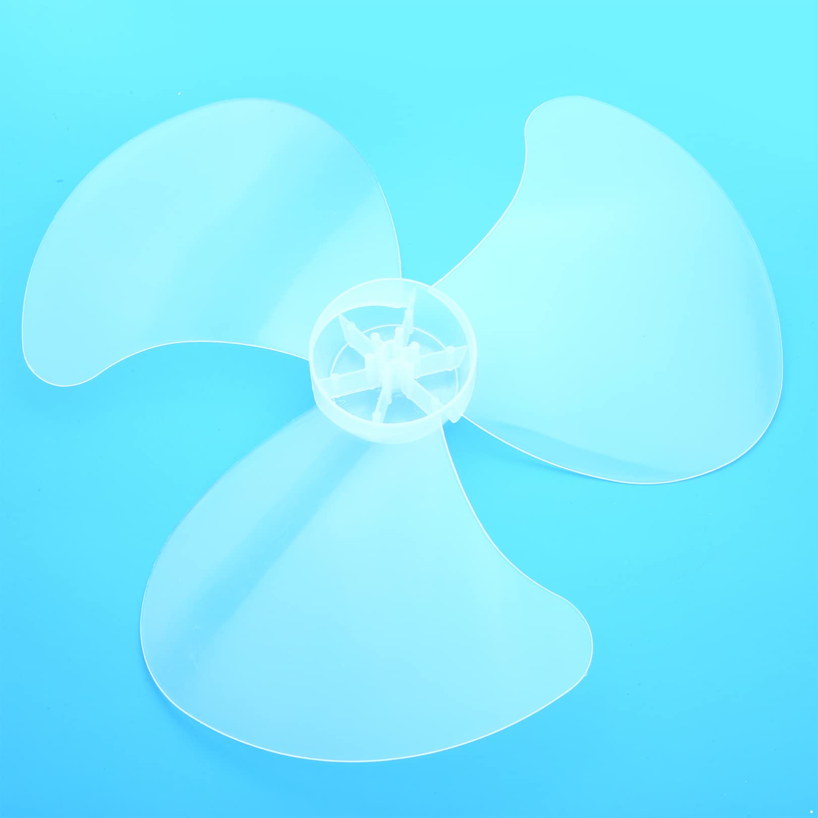 16 Inch White Plastic 3-Blade Fan Replacement - Compatible with Electric Fans - Includes Fan Nut - Durable & Quiet Cooling Accessory for Home, Office, or Workshop Use