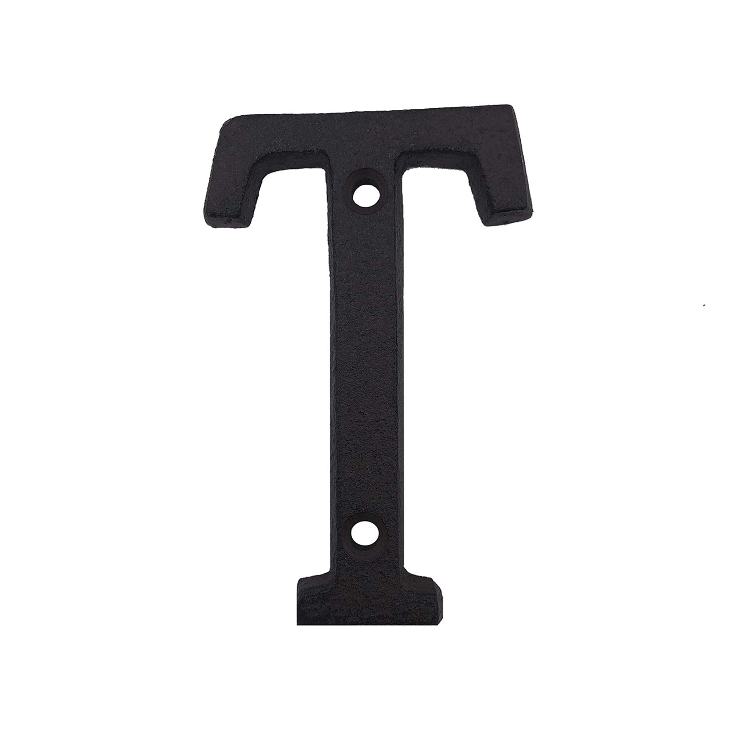 3 Inch Solid Cast Iron House Numbers - Durable Outdoor Address Plaque for Mailbox, Front Door & Garden | Weatherproof Home Decor (Letter T Included) - Perfect for Curb Appeal & Package Delivery