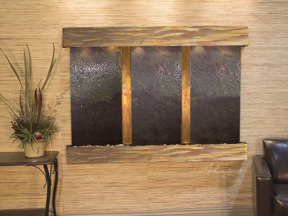 Adagio Olympus Falls Square Rustic Copper Multi-Color Featherstone OFS1014 - Perfect for Farmhouse, Rustic & Bohemian Home Decor, Kitchen Backsplash, Bathroom Accent Wall