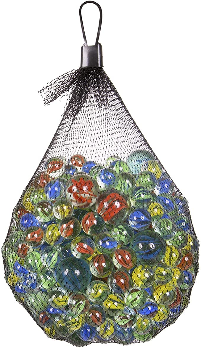 50 Pack Assorted Colorful Glass Marbles - Classic Retro Toys for Kids, Marble Games, DIY Crafts, Party Favors & Home Decor | Bulk Variety for Fun Play, Gift Bags & Creative Projects