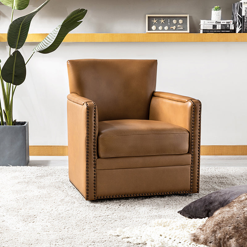 Gloria Genuine Leather Swivel Chair - 360° Rotating Office Chair with Adjustable Height for Home & Office Workspace - Perfect for Conference Rooms, Study Desks and Executive Offices