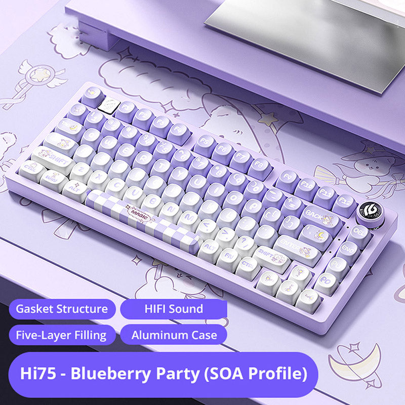WhatGeek x LEOBOG Hi75 Tri-Mode Wired/Wireless Aluminum Mechanical Keyboard with Thocky Sound - Perfect for Gaming, Typing & Office Work