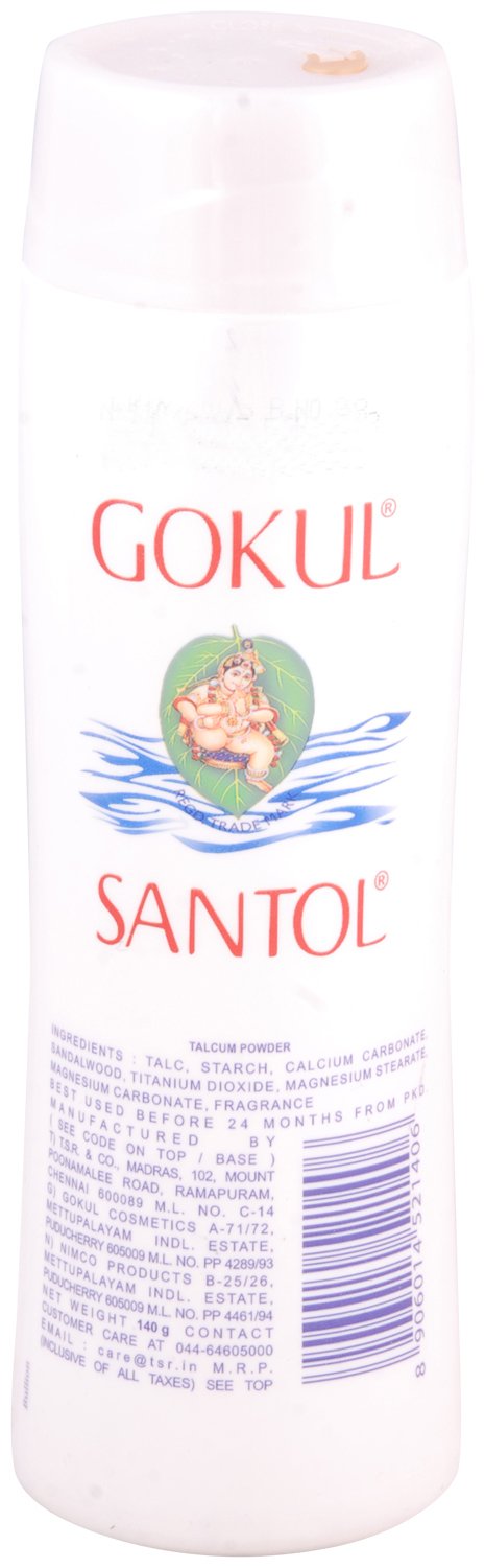 Gokul Pure Sandalwood Talcum Powder 140g - Natural Body Powder for Men & Women | Perfect for Daily Use, After Shower, Gym & Summer Cooling