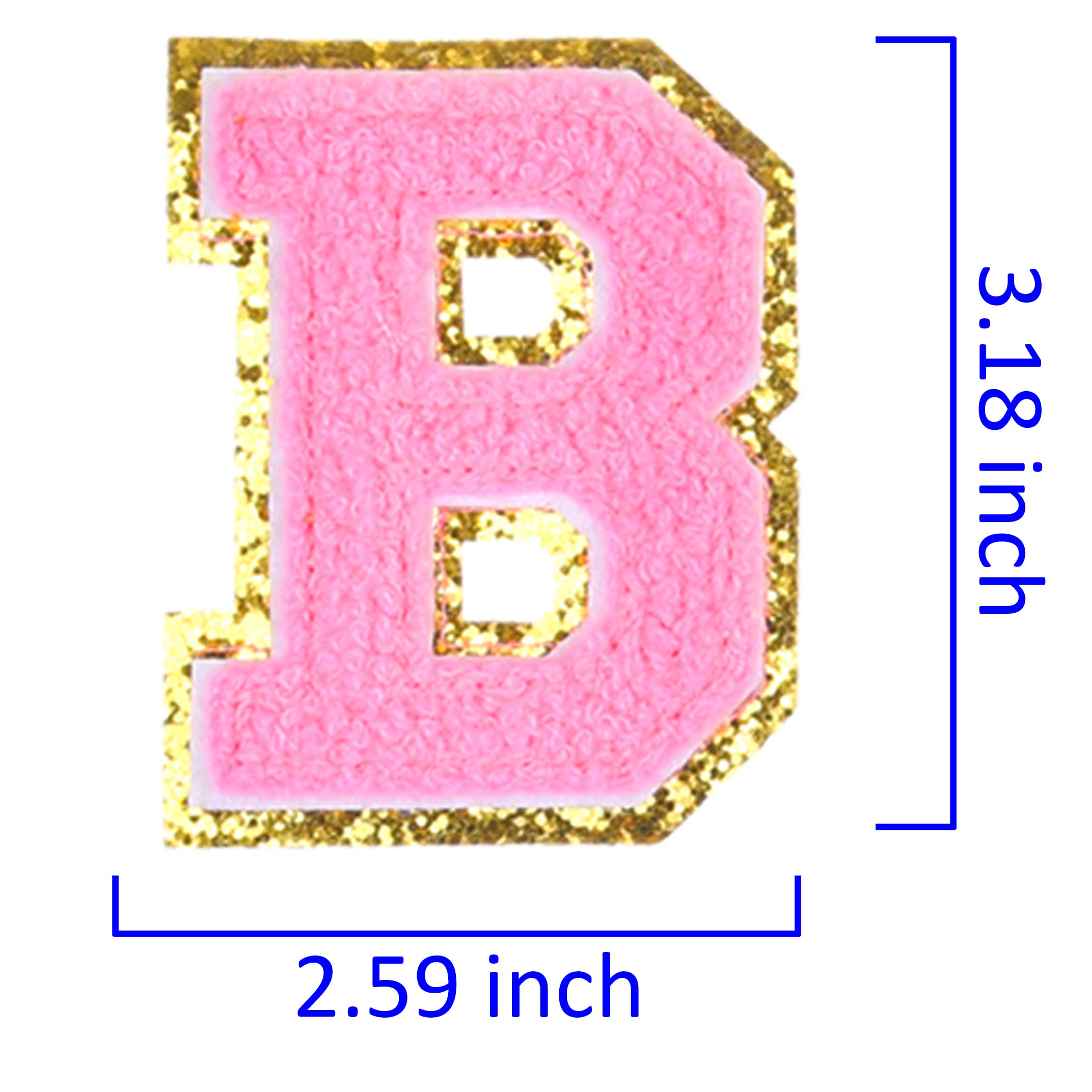 Kare & Kind Iron On Letter Patches - Chenille Embroidered Alphabet B Patch for Clothing, Shirts, Jackets & DIY Crafts | Perfect for Customizing Uniforms, Dresses, Bags & Hats | Great for Sewing, Handmade Projects & Personalized Gifts