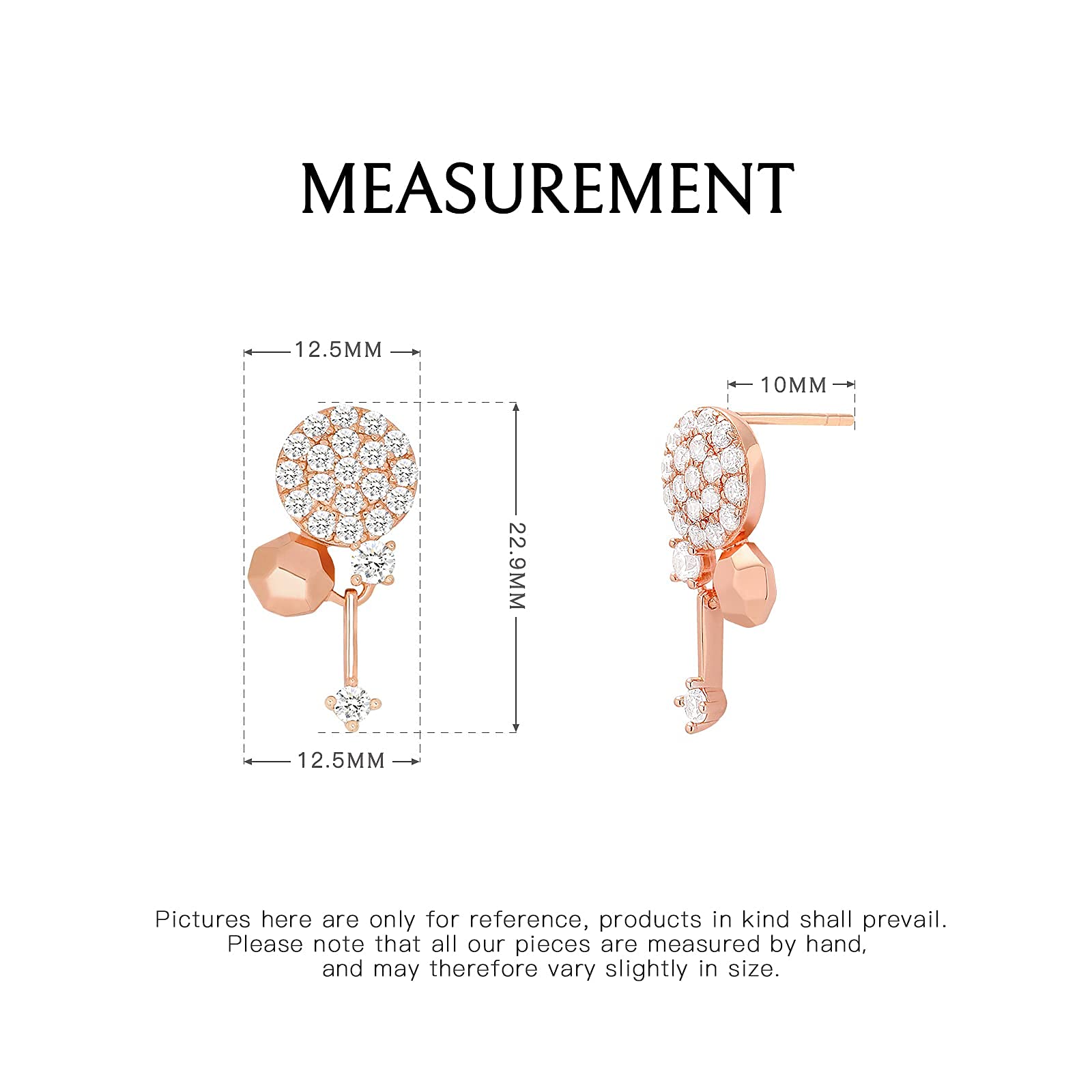 18K Gold Plated 925 Sterling Silver Round Cubic Zirconia Vintage Dangle Drop Bar Earrings for Women & Girls - Elegant Party, Wedding & Everyday Jewelry Gift