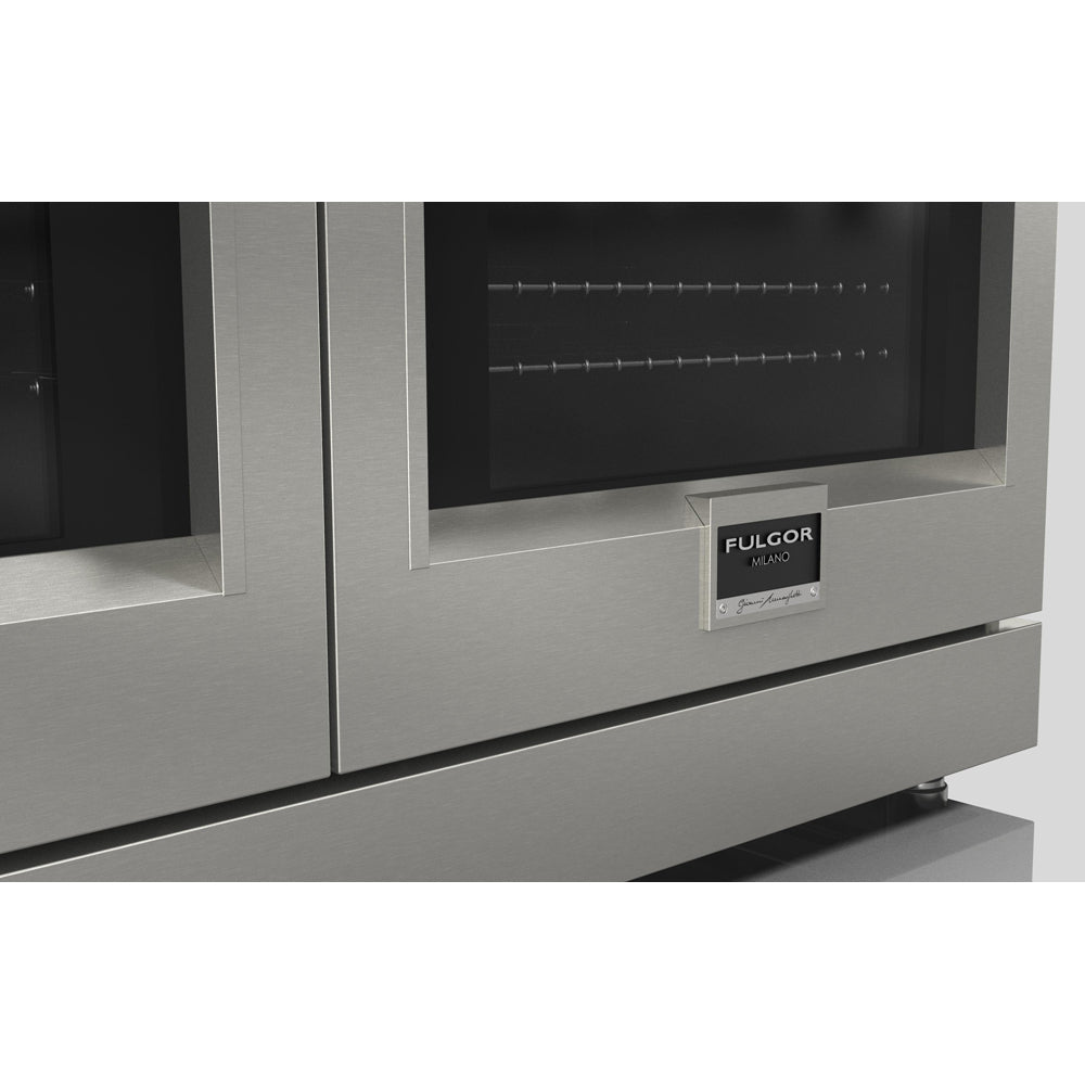 Fulgor Milano 48-inch 600 Series Dual Fuel Range with 6 Burners & Stainless Steel Trilaminate Griddle - Professional Gas Stove & Electric Oven Combo for Home Chefs (Model F6PDF486GS1) | Perfect for Gourmet Cooking, Baking & Entertaining in Modern Kitchens
