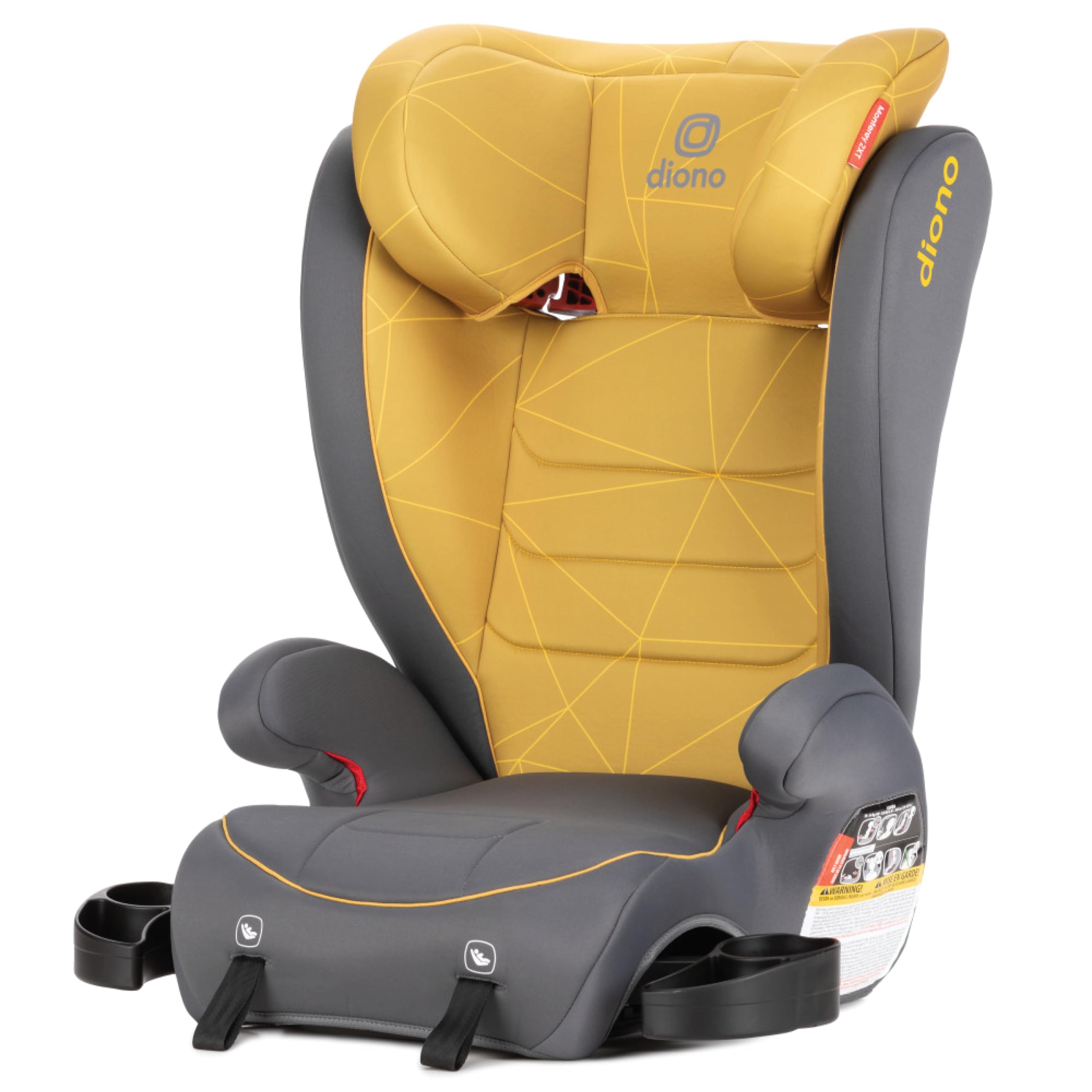 Diono Monterey 2XT Latch 2-in-1 High Back Booster Car Seat for Kids | Expandable Height & Width | Side Impact Protection | 8-Year Warranty | Yellow Sulfur Color | Perfect for School Pickup & Family Road Trips