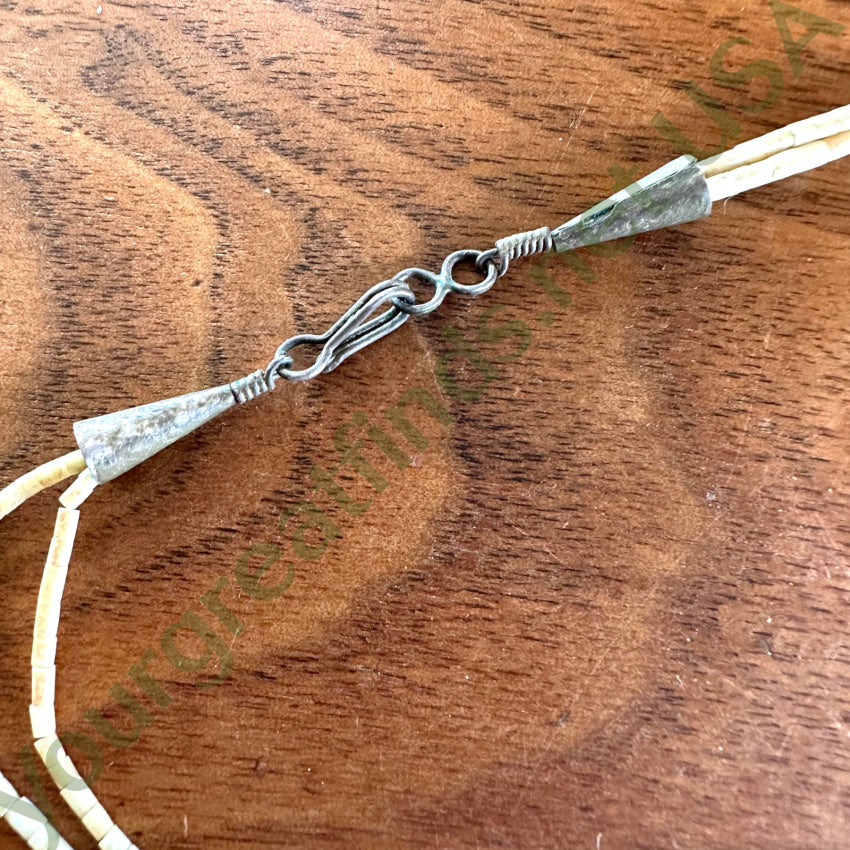 Vintage Alabaster White Heishi Hummingbird Fetish Bead Necklace - Handmade Boho Jewelry for Women, Spiritual Gift & Nature-Inspired Accessory - Perfect for Festivals, Meditation and Boho Fashion
