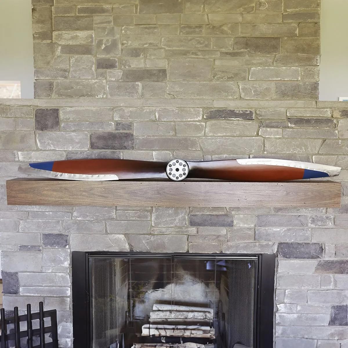 Sporty's Aviation Gifts 6-Foot Classic Wooden Propeller with Aluminum Edging - Perfect for Aviation Enthusiasts, Home Decor & Pilot Gift Ideas