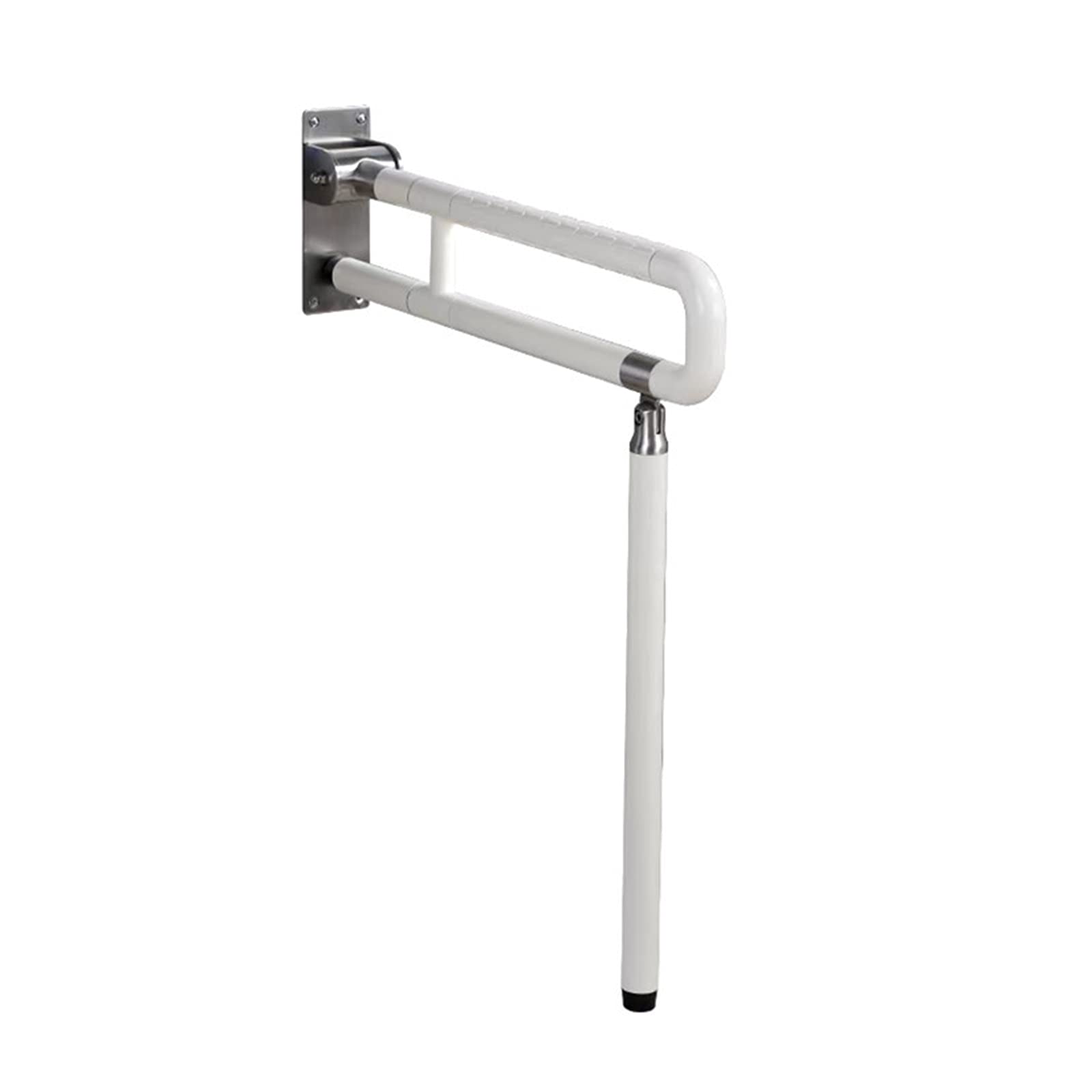 Foldable Flip-Up Toilet Safety Rail - Adjustable Bathroom Grab Bar for Elderly & Disabled - ADA Compliant Handicap Support with Sturdy Leg - Perfect for Home, Hospital & Assisted Living Facilities