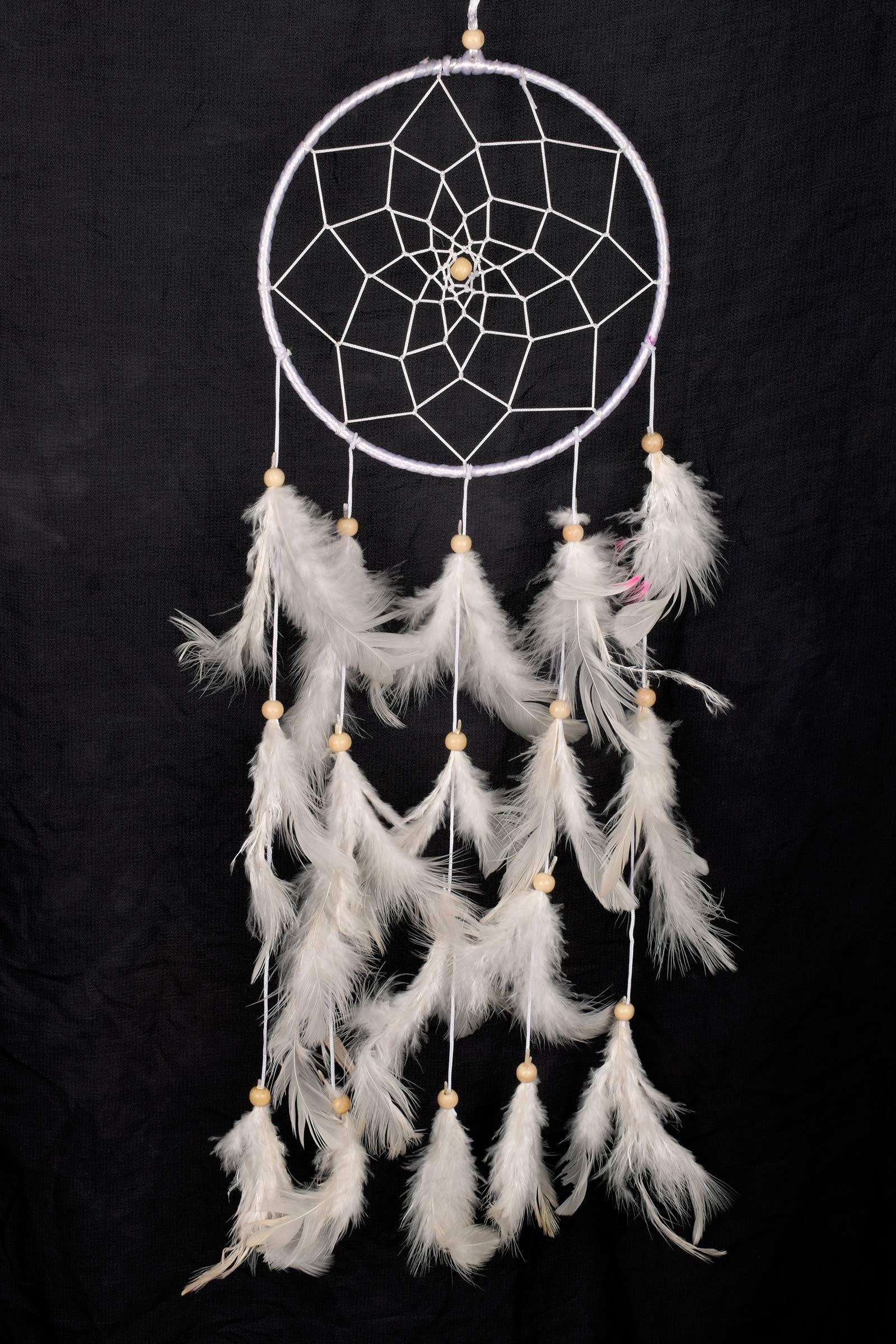 Handmade Dream Catcher for Bedroom Wall Decor - Authentic Native American Style Web with Feathers & Beads - Perfect for Nursery, Boho Room, or Meditation Space