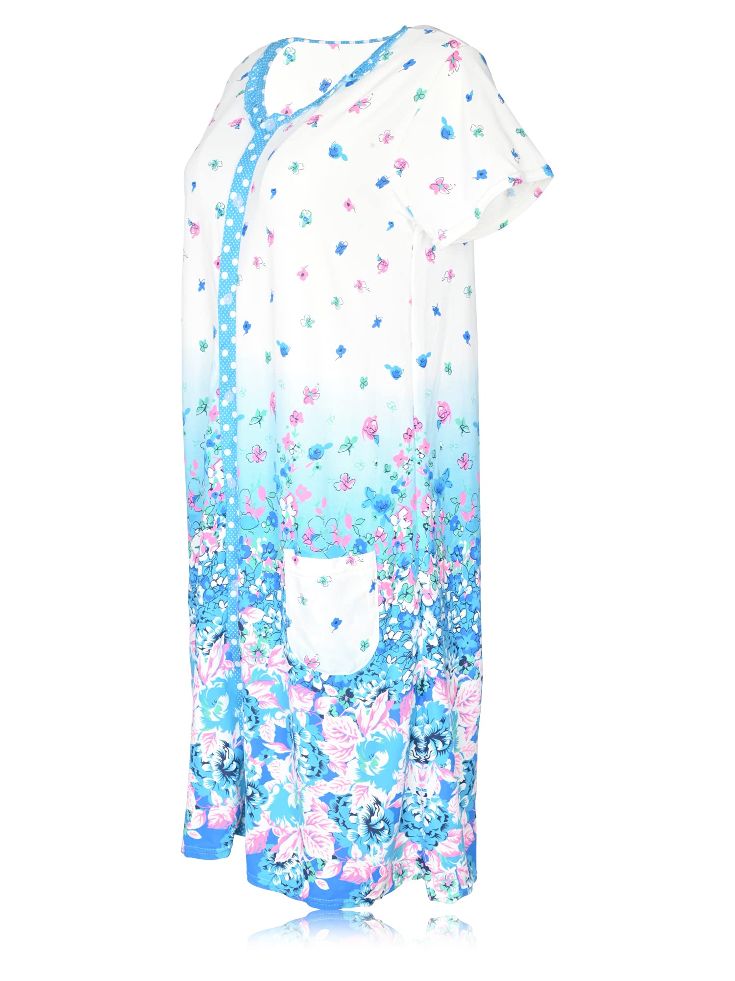 JEFFRICO Women's Soft Sleepwear Nightgown - Comfortable Pajama Dress for Lounge & Sleep - Plus Size Nightshirt for Relaxing at Home