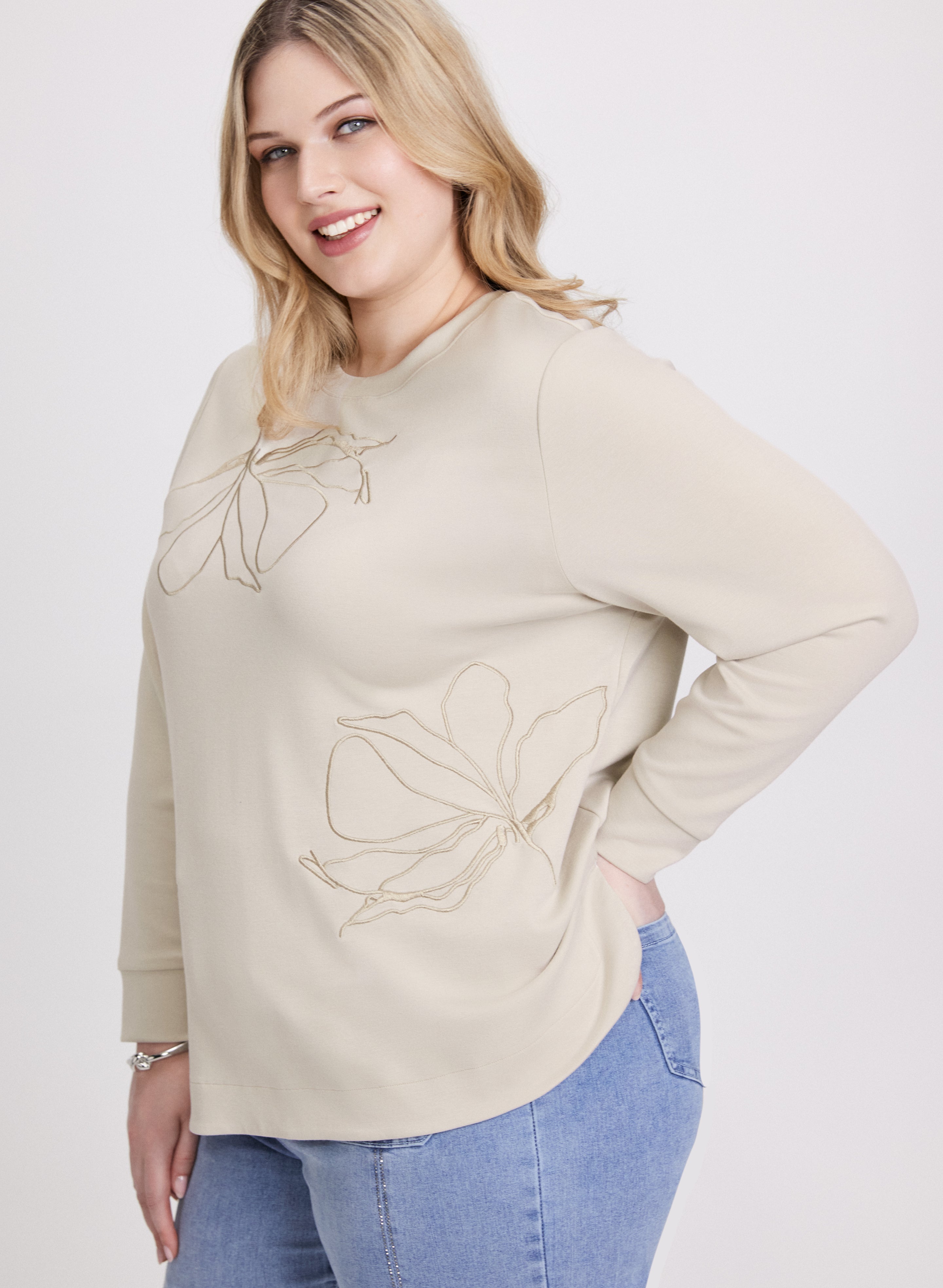 Floral Embroidery Long Sleeve Blouse for Women - Elegant Boho Chic Tunic Top for Spring & Summer - Perfect for Casual Outings, Date Nights and Office Wear
