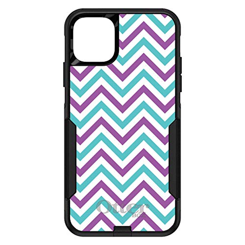 Purple Teal Chevron Stripes On Black Case