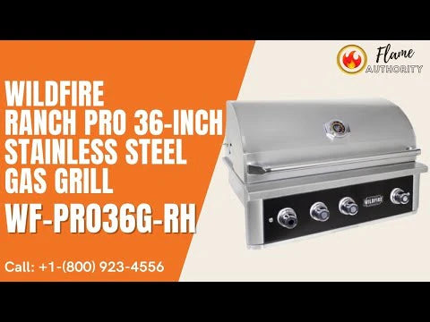 Wildfire Outdoor Living Ranch Pro 36-Inch Stainless Steel Gas Grill - Black 304 WF PRO36G RH - Perfect for Backyard BBQs, Tailgating & Outdoor Cooking Parties