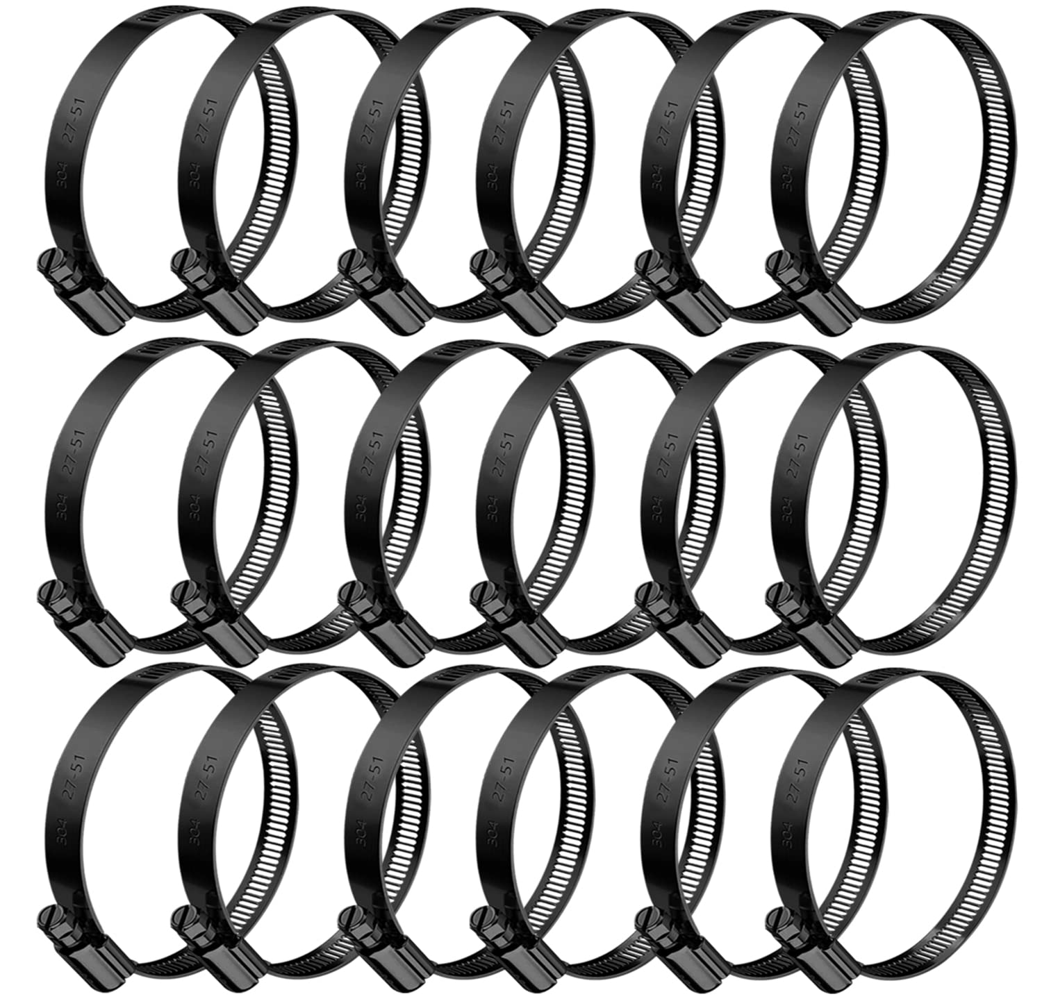 18pcs 304 Stainless Steel Hose Clamps 1-1/16