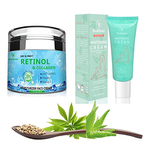**Retinol & Collagen Face Cream with Hyaluronic Acid – Anti-Aging, Firming & Wrinkle Reduction – Moisturizer for Face, Underarm & Intimate Areas – Brightens Dark Spots & Instantly Tightens Skin – Perfect for Night Routine & Daily Skincare**