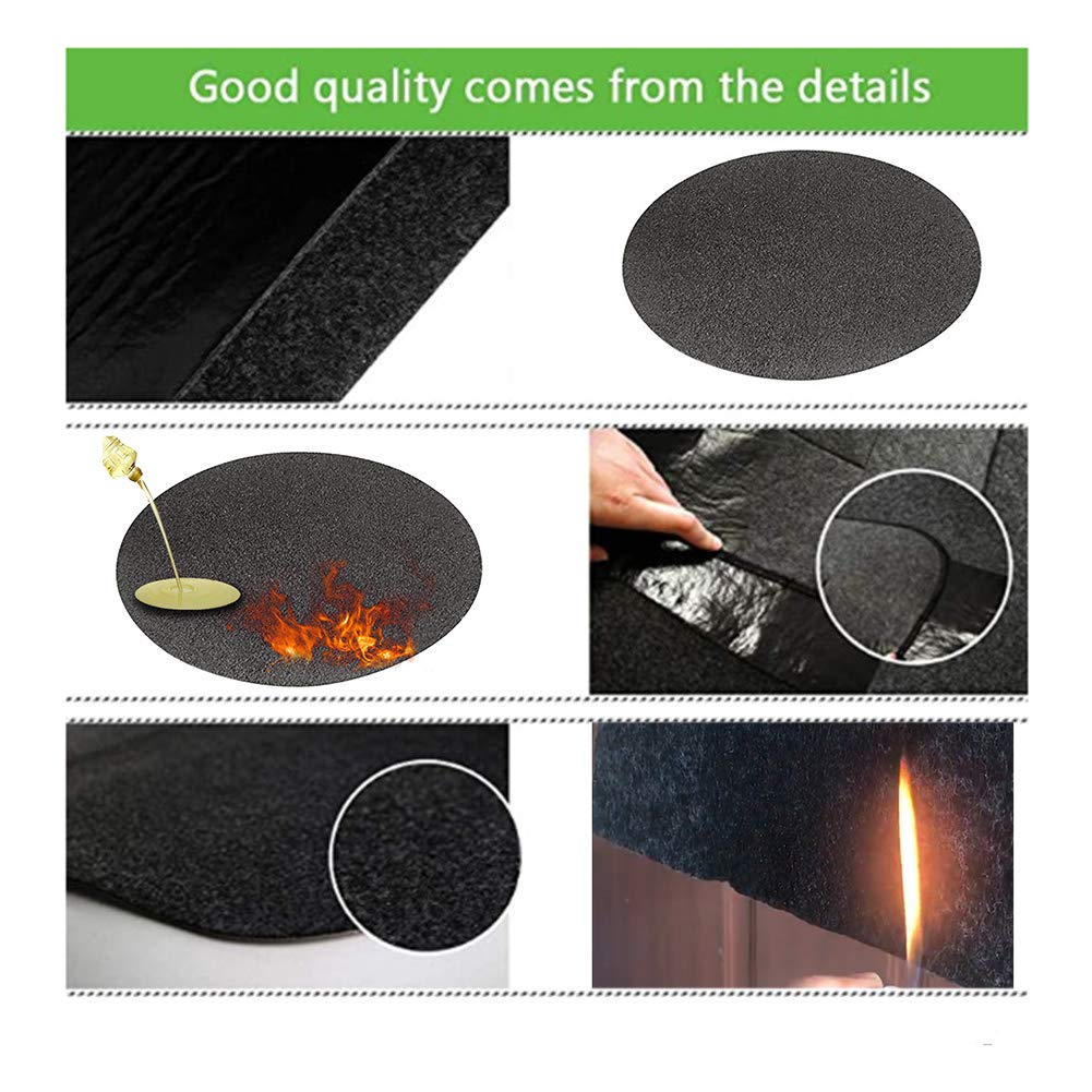 LANGM 68CM Round Fire Pit Mat - Heat Resistant Grill Splatter Mat for Gas BBQ, Fireproof Under Grill Floor Protector - Perfect for Backyard, Outdoor, Deck & Patio Use During Camping, Barbecue Parties & Fire Pit Gatherings