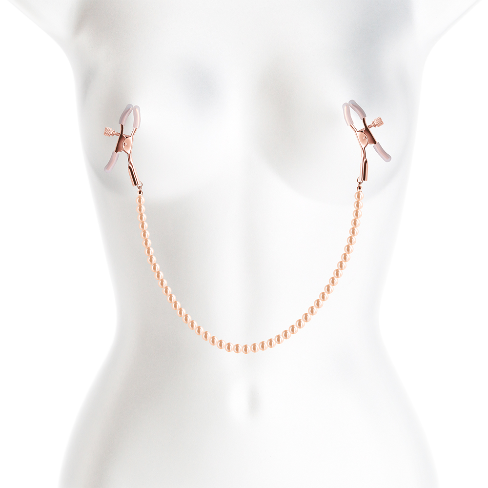 Sensitive Pearl Chain Nipple Clamps - Adjustable & Comfortable for Couples Play, BDSM, and Sensual Exploration - Perfect for Roleplay, Foreplay, and Spicing Up Your Intimate Moments